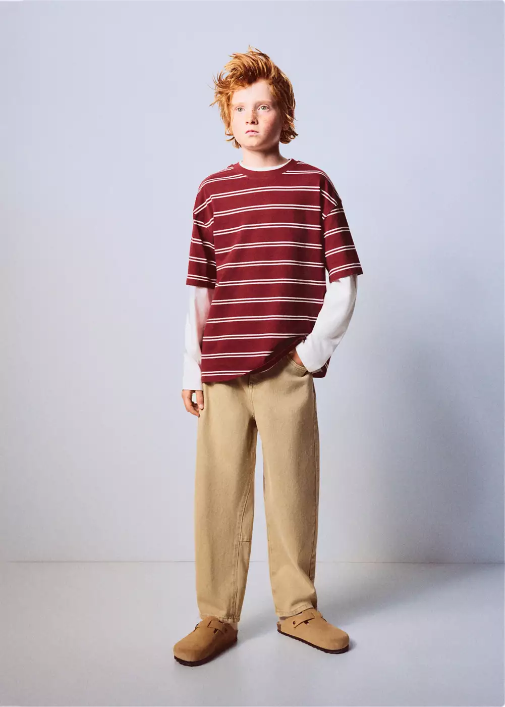 T-shirt coton à rayures, MANGO KIDS