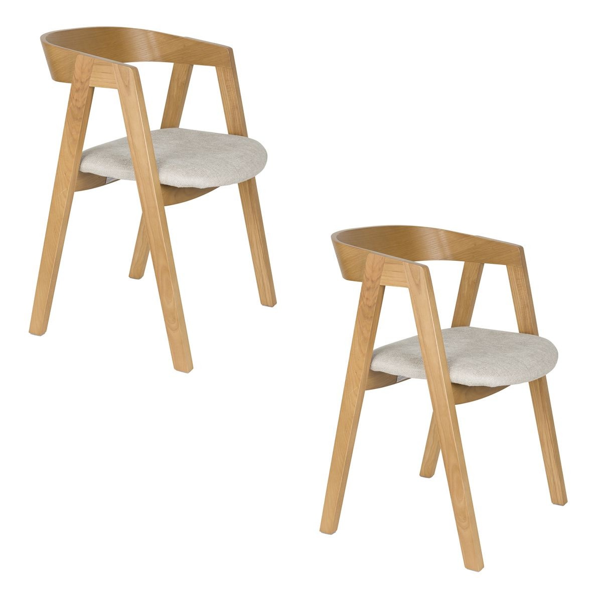 Chaise design en tissu (lot de 2), ZUIVER
