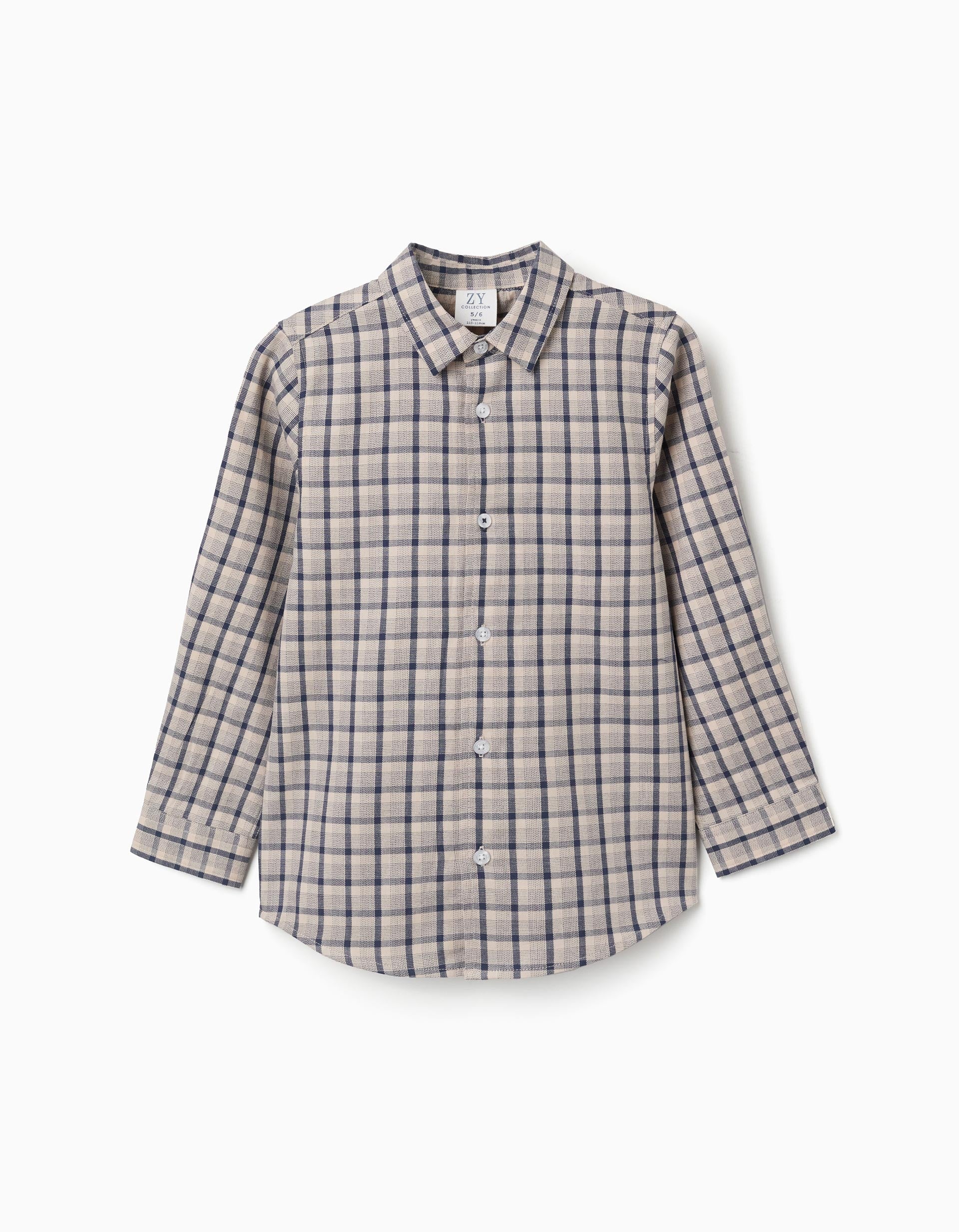 Chemise en coton à manches longues et motif à carreaux, ZIPPY