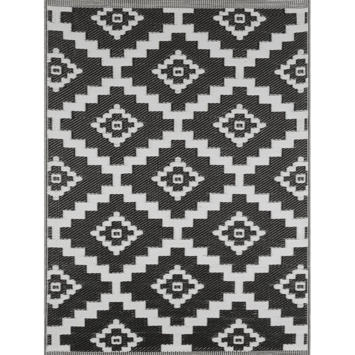 Tapis tiss ext rieur scoobi ethnique Couleur noir et blanc