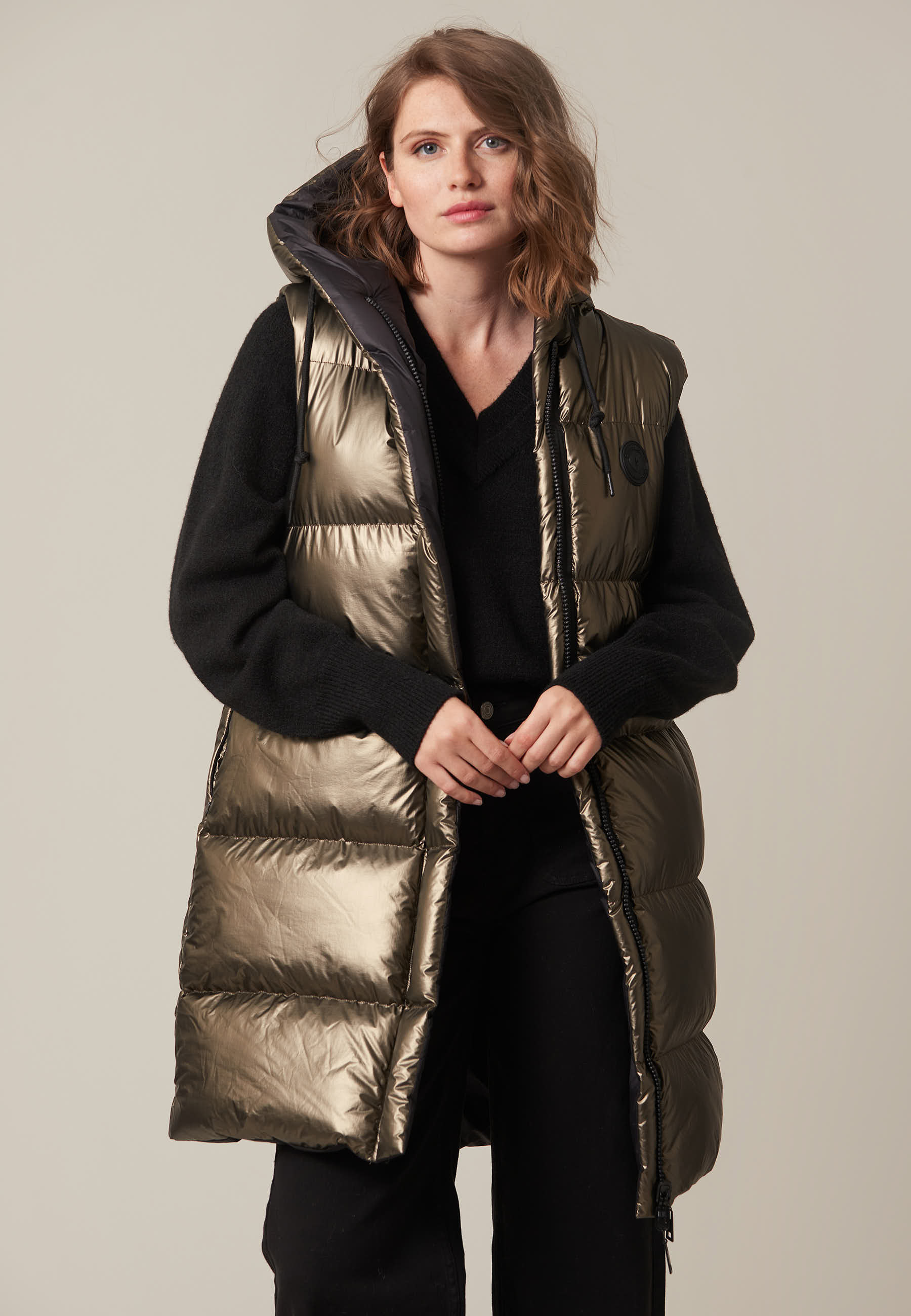 Manteau sans manches reversible pour femme liliana vert Deeluxe La Redoute