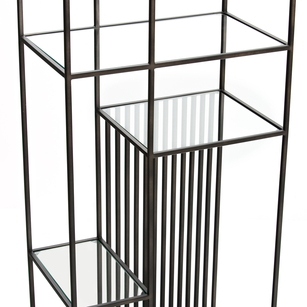 Product photograph of Rectiligne Metal Glass Bookcase from La Redoute UK