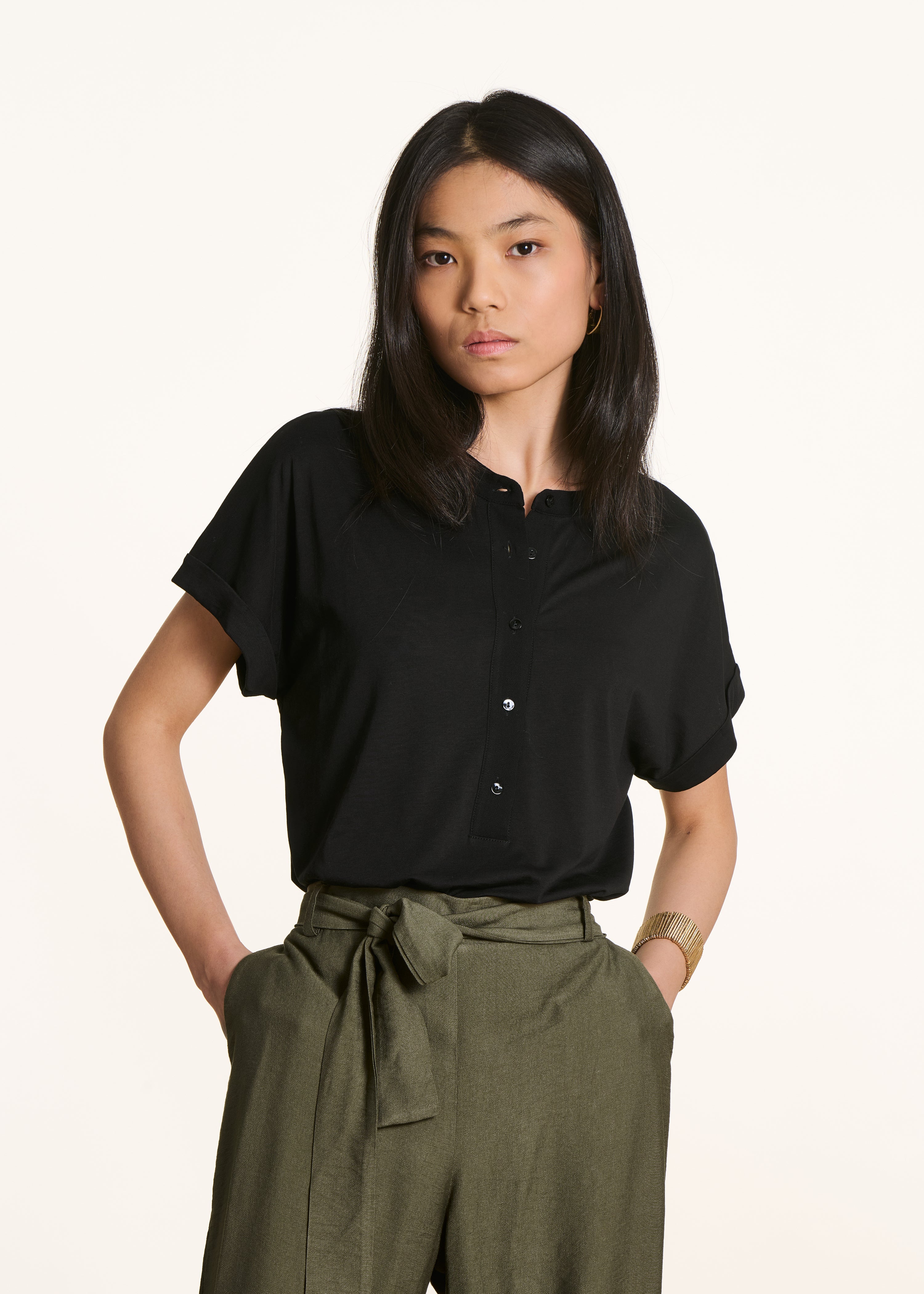 T-shirt bi-matière manches courtes, LA FEE MARABOUTEE