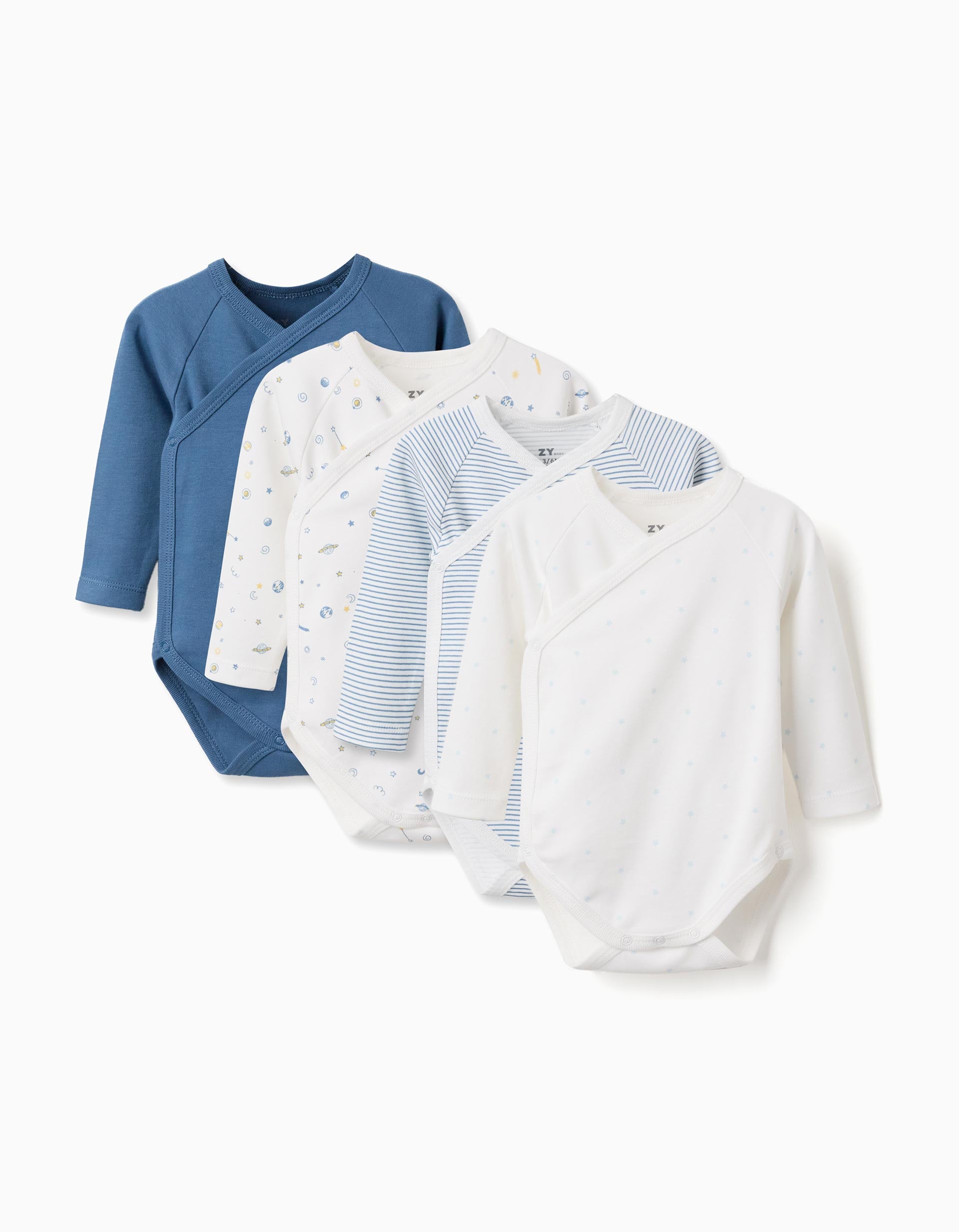 Lot de 4 bodies croisés unis/imprimés, ZIPPY