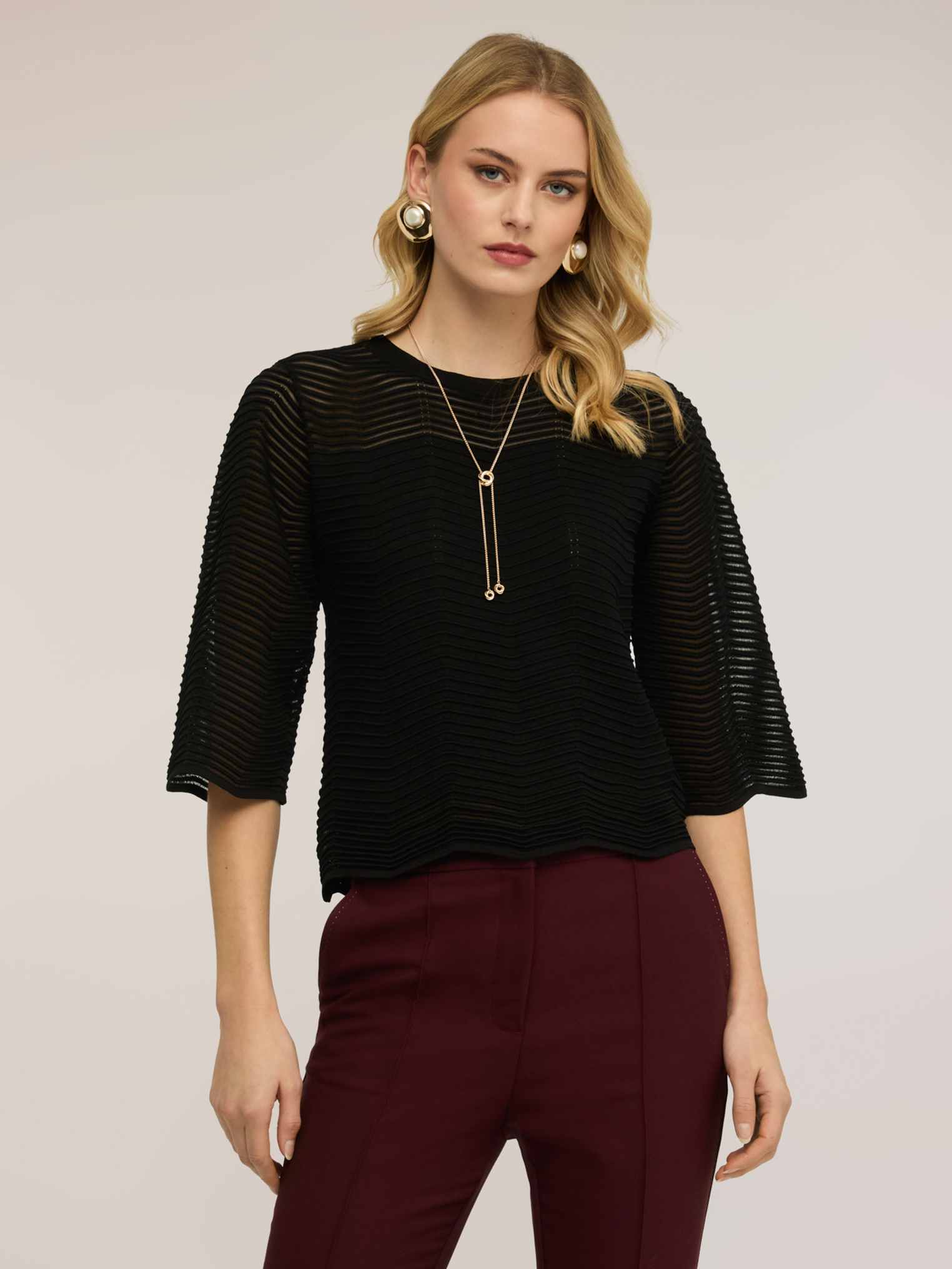 Pull ajouré en mélange viscose, MOTIVI