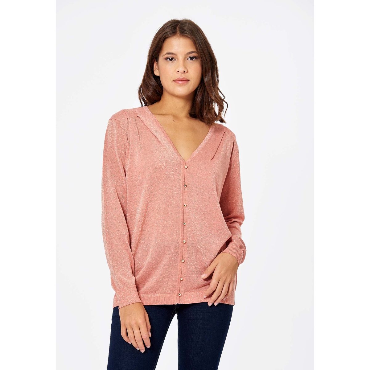 Pull rose pailleté store