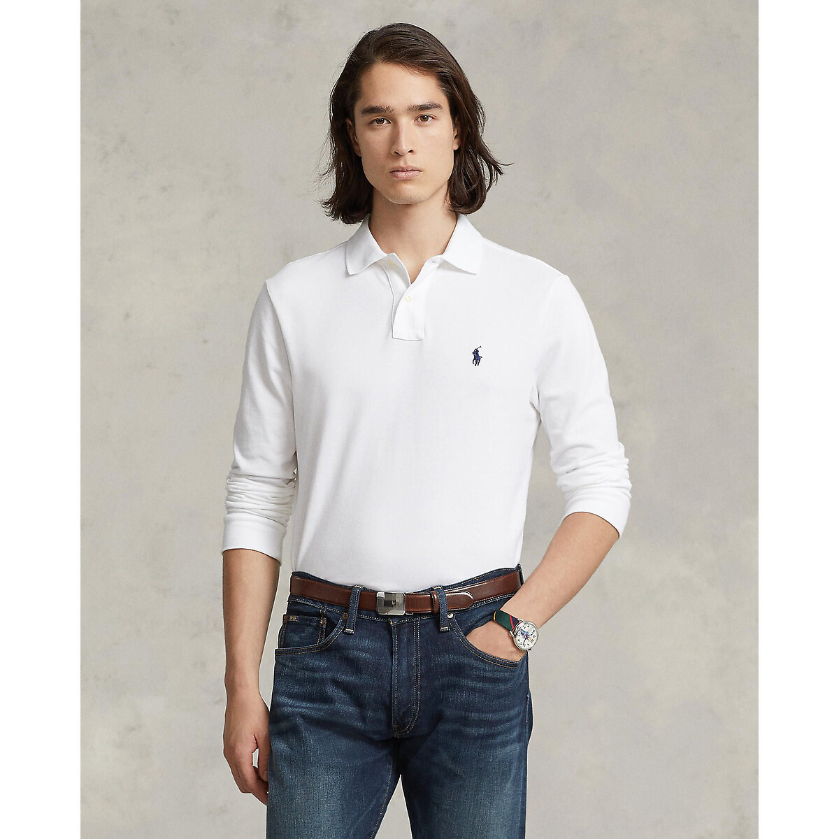 Cotton slim polo shirt with long sleeves Polo Ralph Lauren | La Redoute