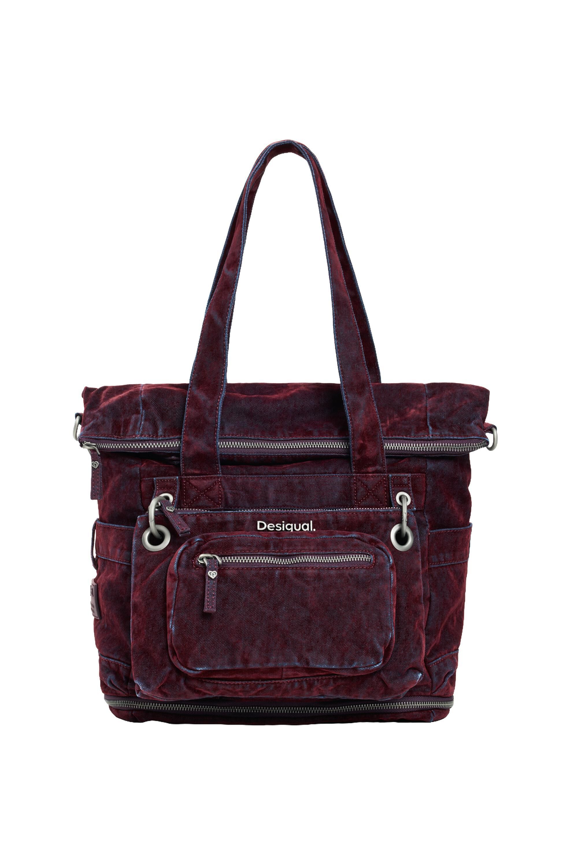 grand sac à dos multiposition en denim velours, DESIGUAL