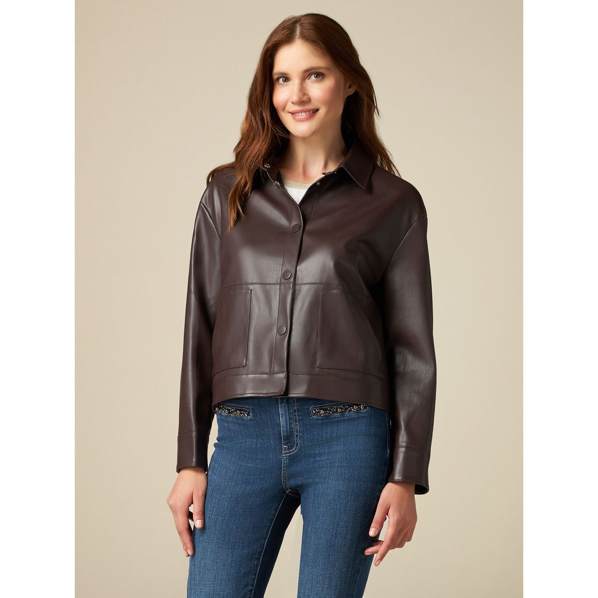 Veste en cuir deals femme galerie lafayette
