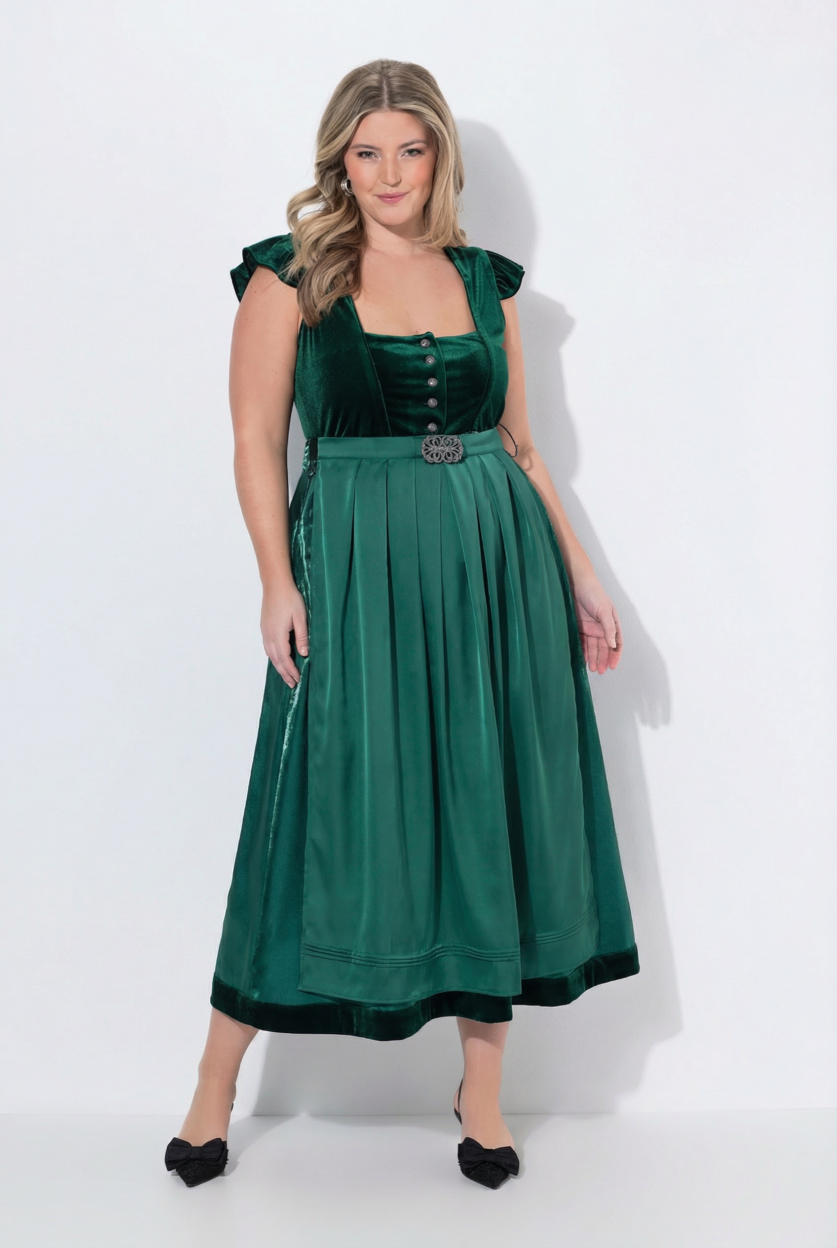 Dirndl en velours, col carré, ULLA POPKEN