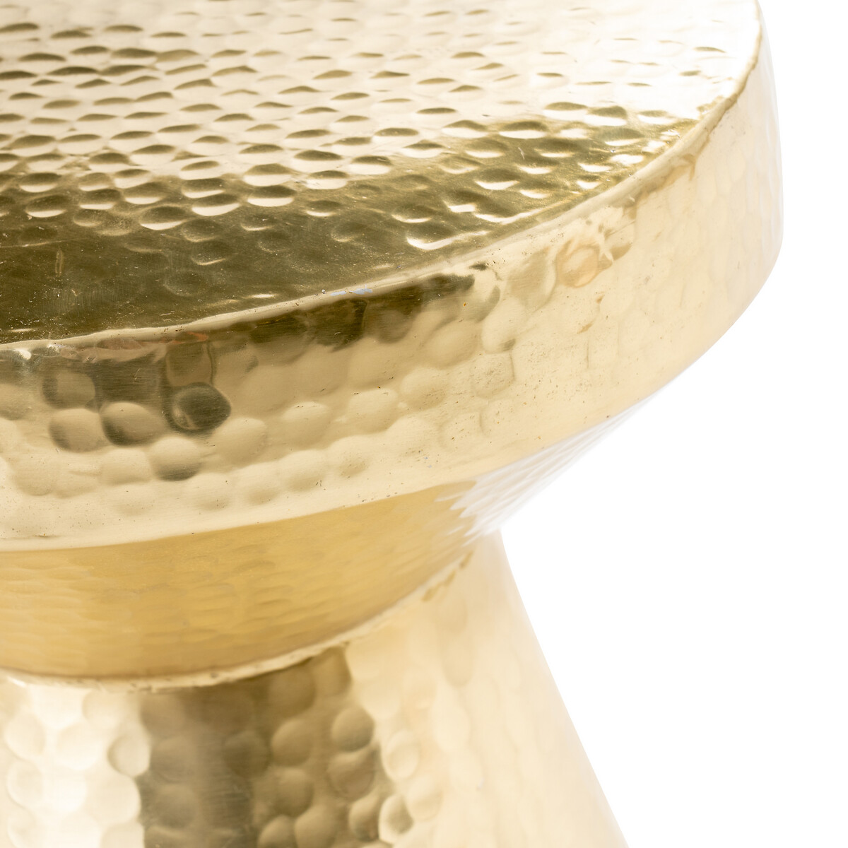 Product photograph of Gange Golden Hammered Metal Side Table from La Redoute UK
