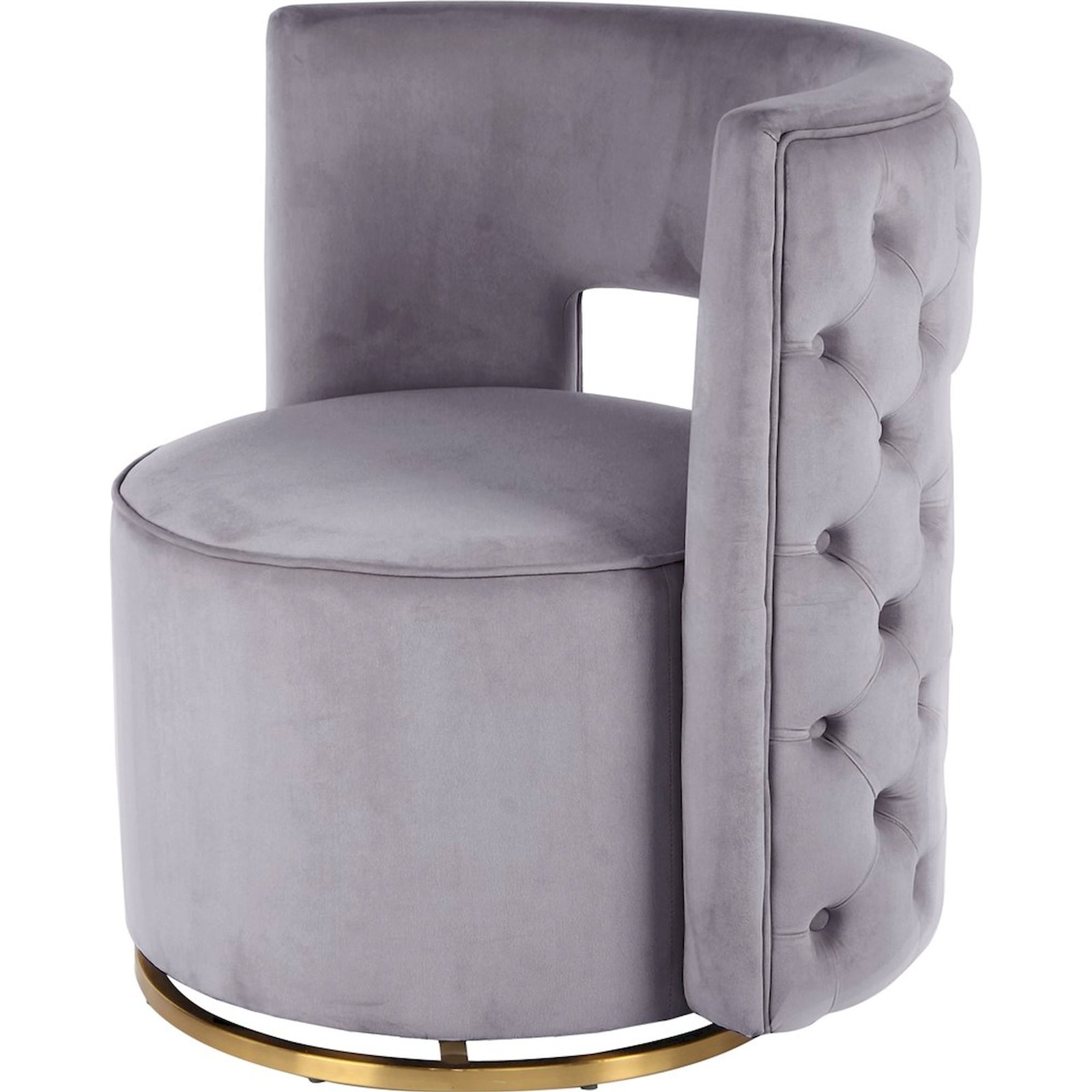 Fauteuil pivotant en velours rond capitonné, ARTE ESPINA