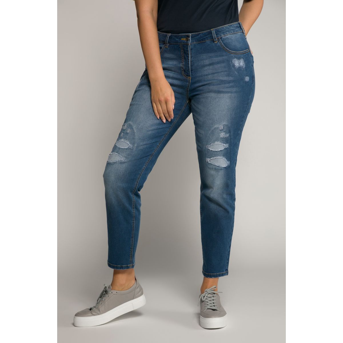 Jeans gris 2025 troué femme