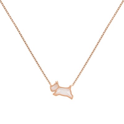 Park Place 18ct Rose Gold Plated Clear Stone Dog Necklace RADLEY LONDON