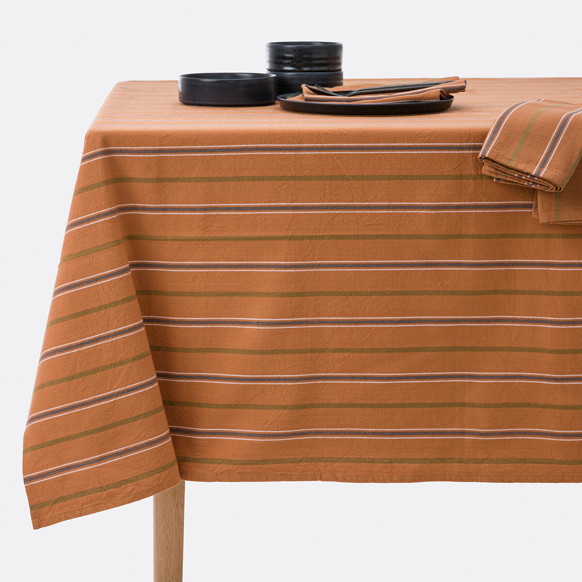 Hortense Yarn-Dyed Striped Cotton Tablecloth, LA REDOUTE INTERIEURS