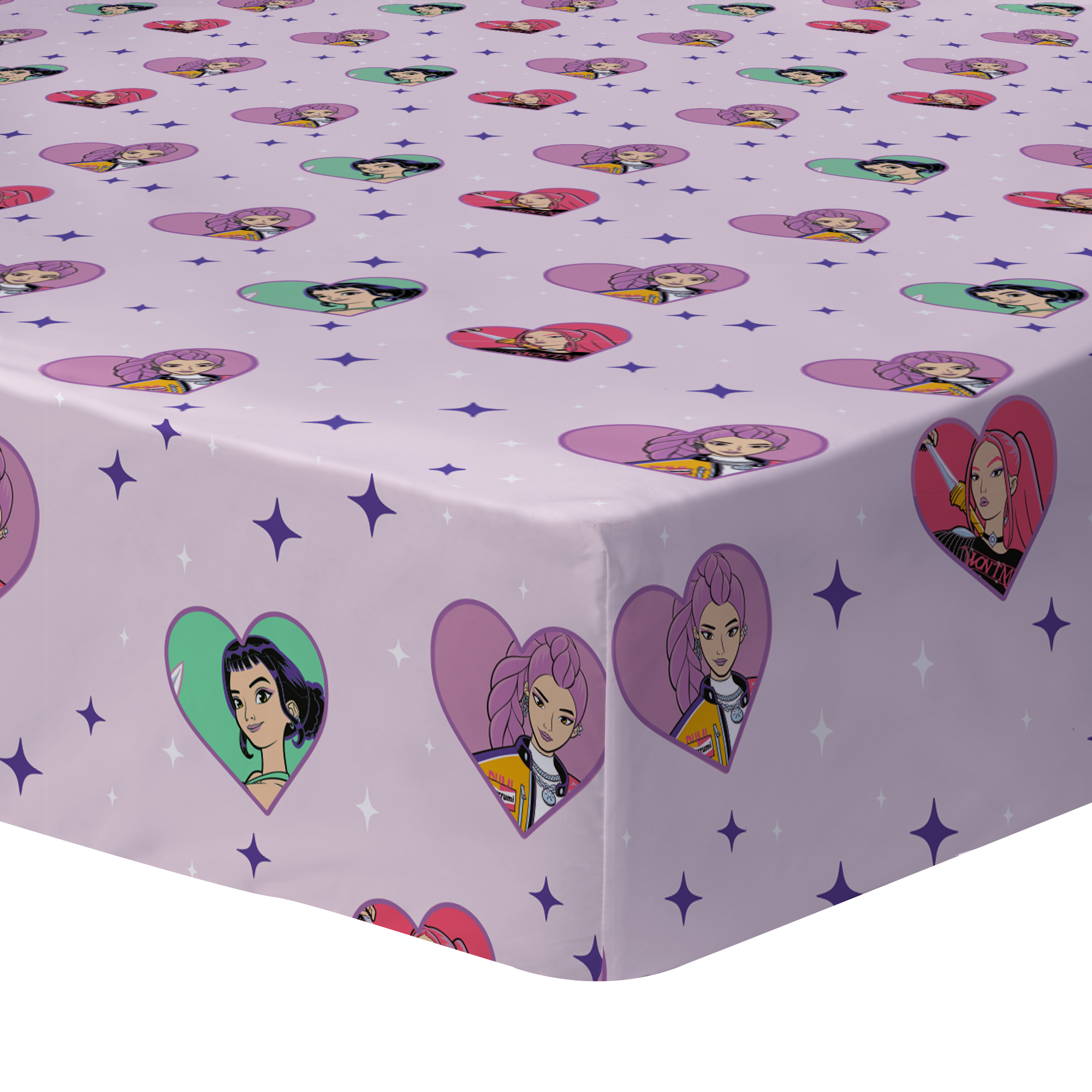 Drap housse imprimé 100% coton, HEART, KPOP DEMON HUNTERS