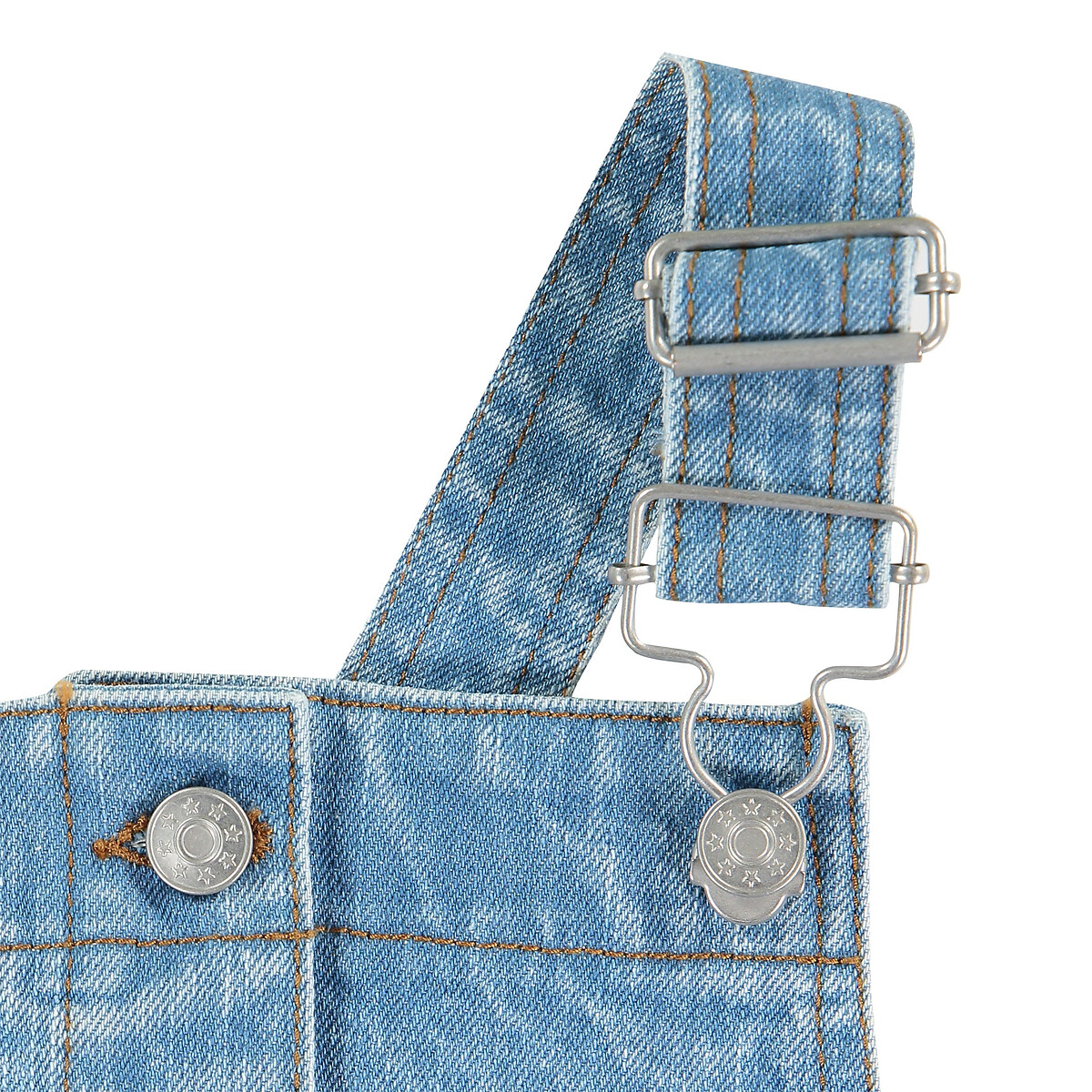 Denim dungaree dress double stonewashed La Redoute