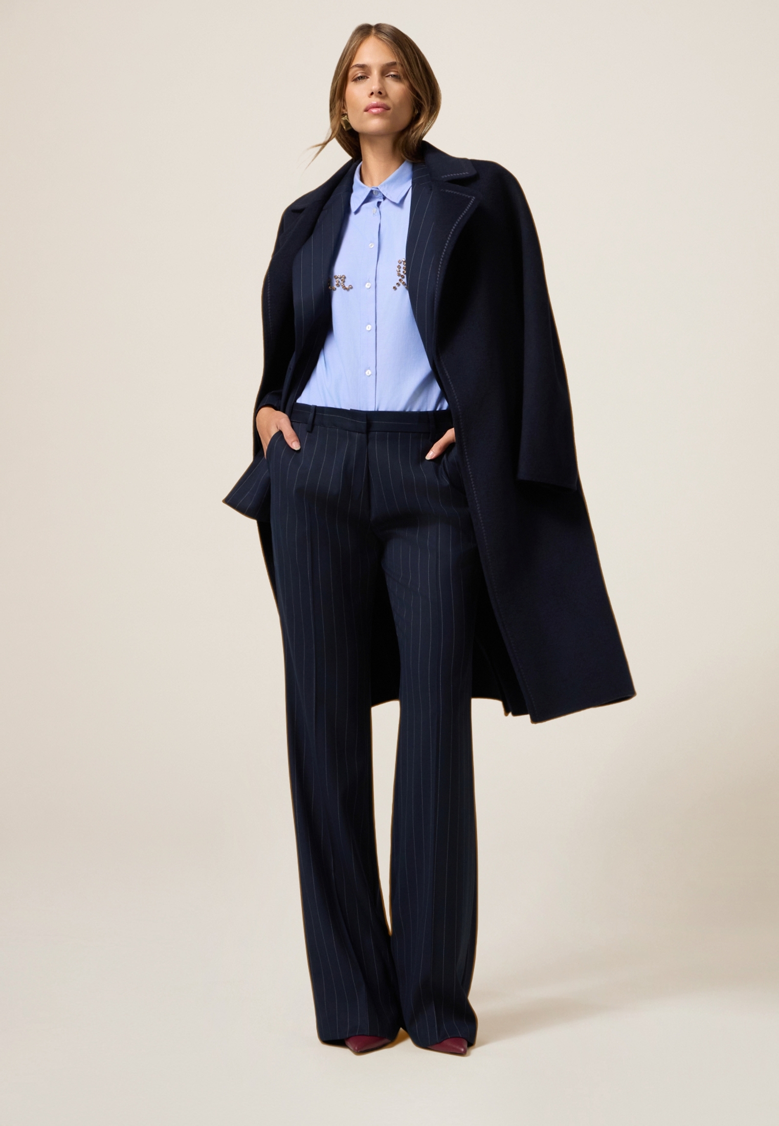 Pantalon flare à rayures, OLTRE