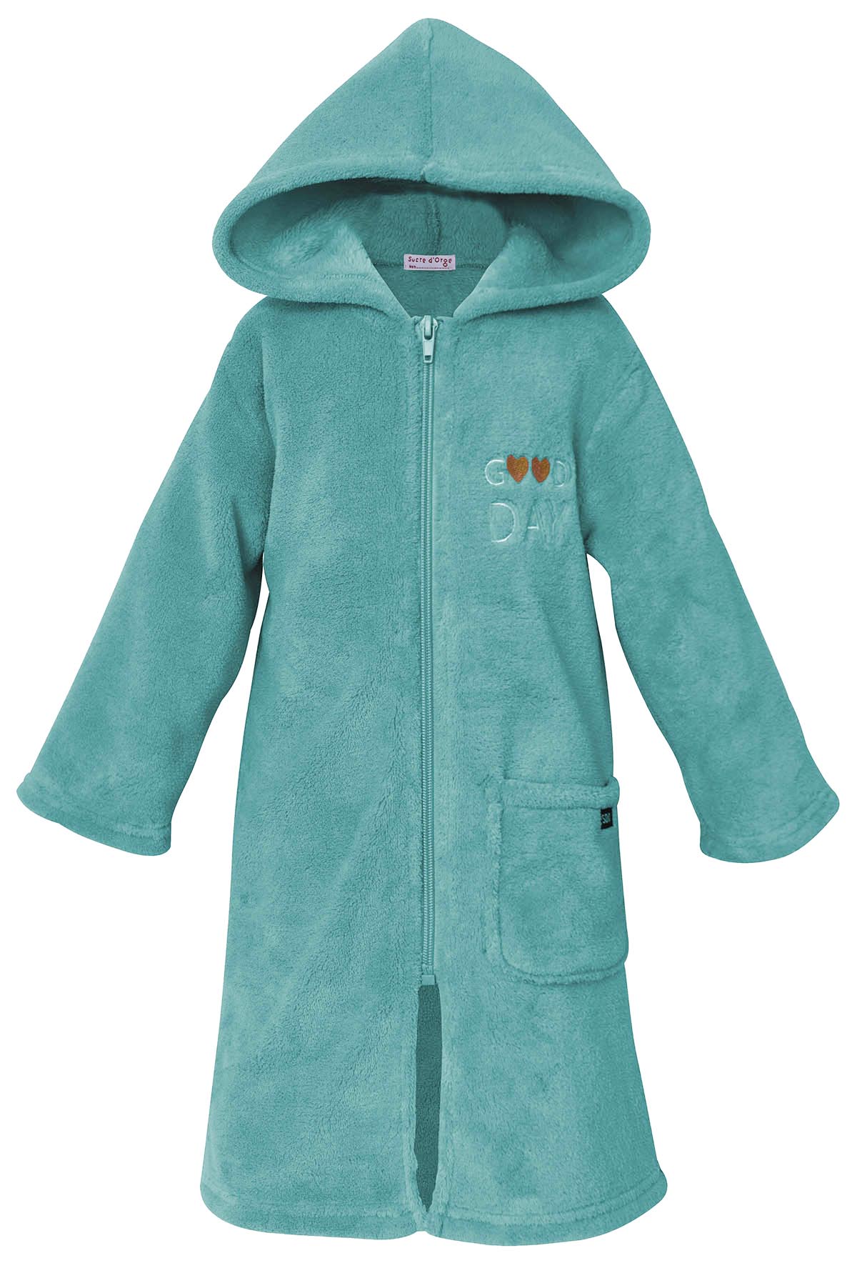Robe de chambre longue turquoise, SUCRE D'ORGE