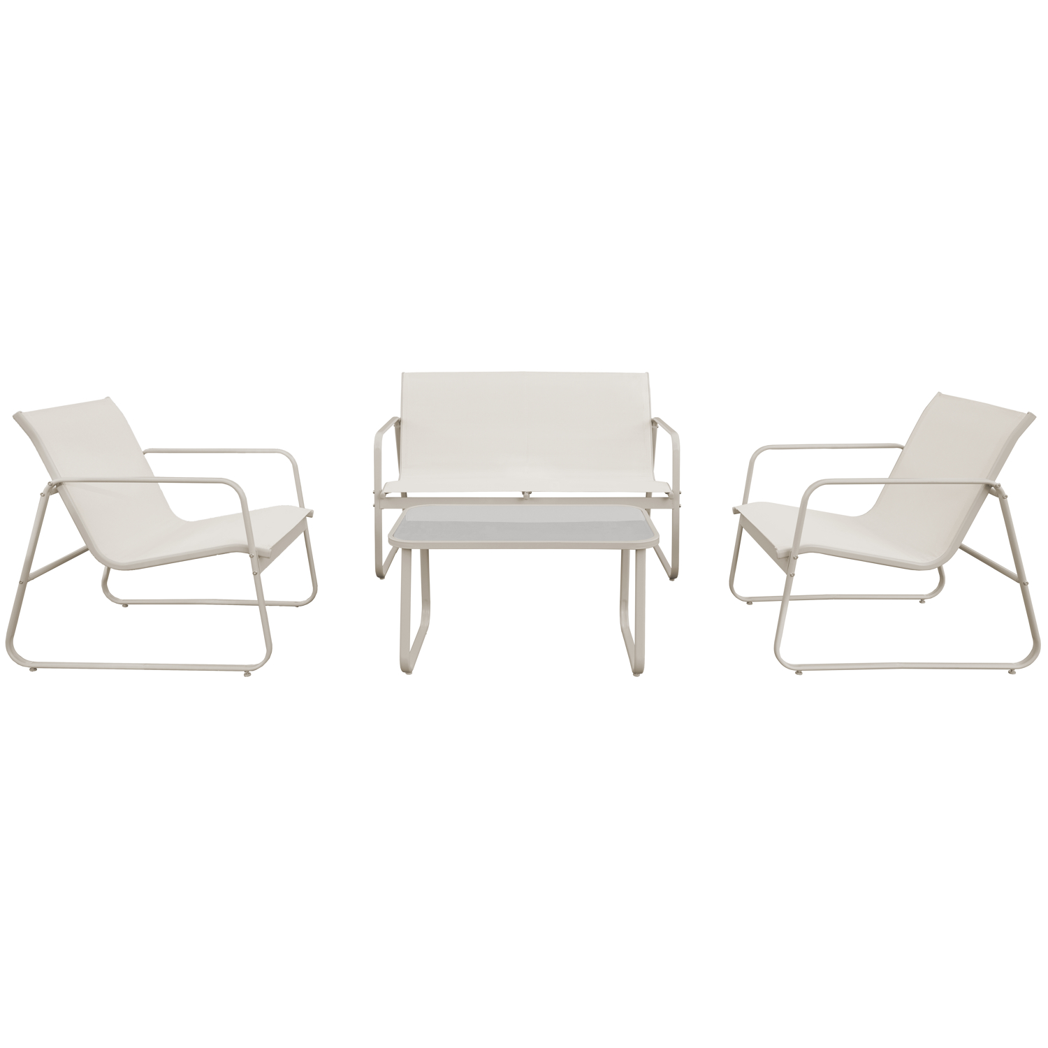 Salon de jardin en acier, 4 places, TENERIFE, HAPPY GARDEN