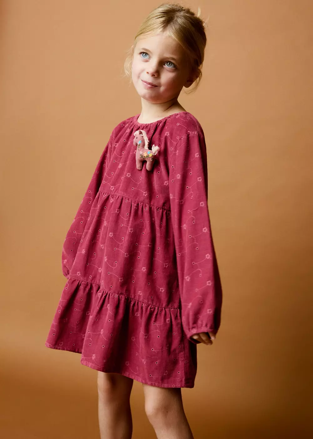 Robe à fleurs froncée, MANGO BABY
