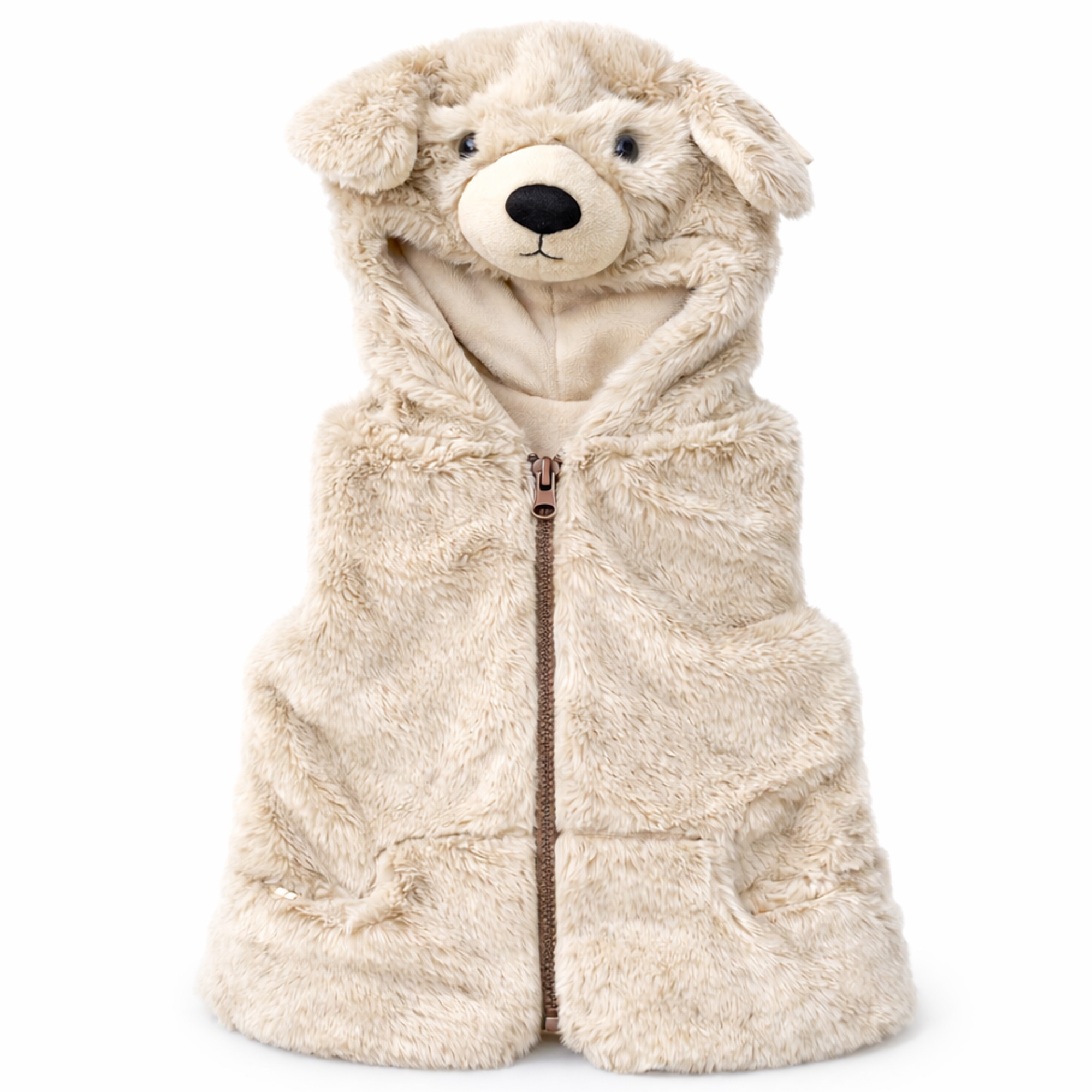 Gilet sans manches pilou pilou à capuche, SEVIRA KIDS