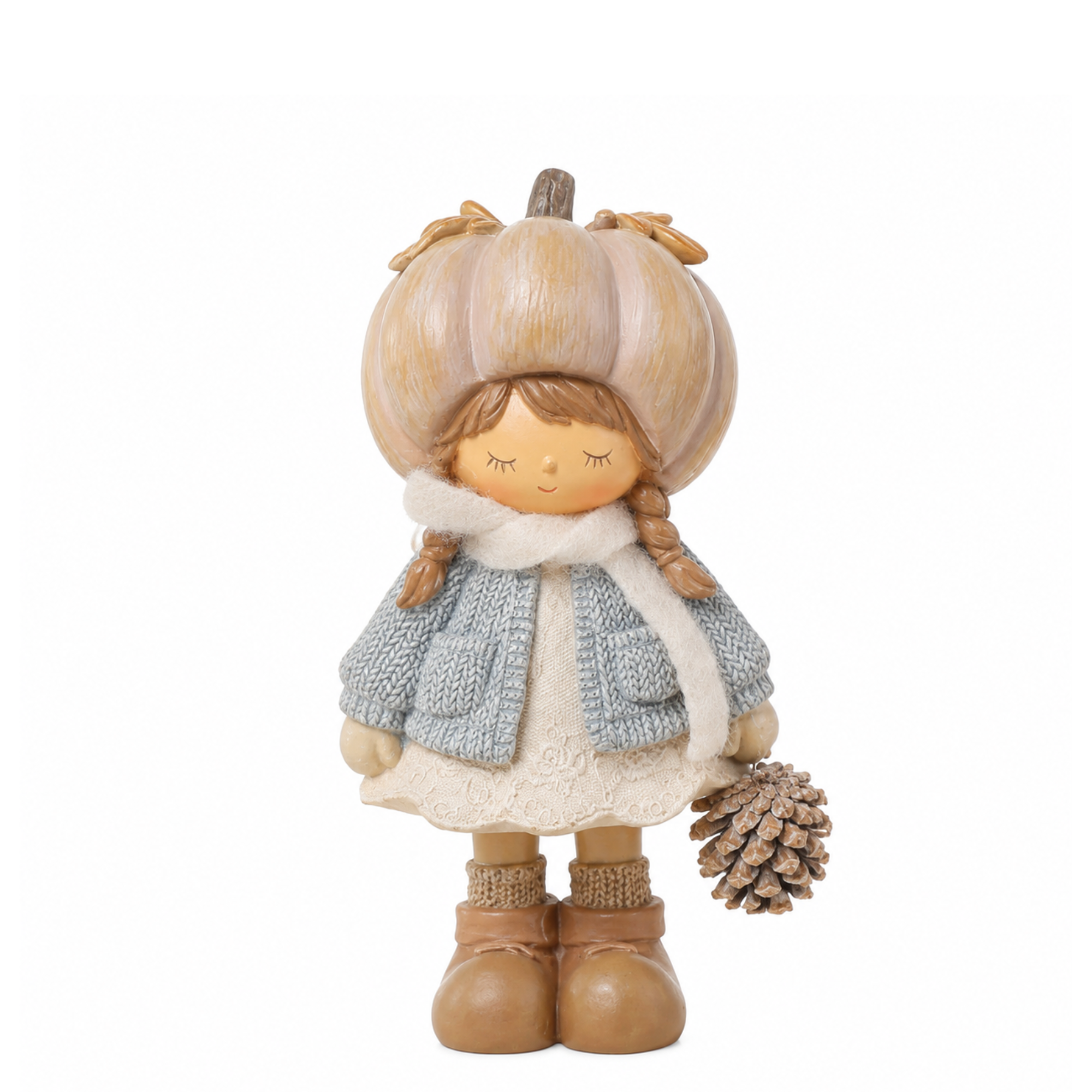 Figurine fillette de noël décorative artificielle H19 PUMPKIN, SIA