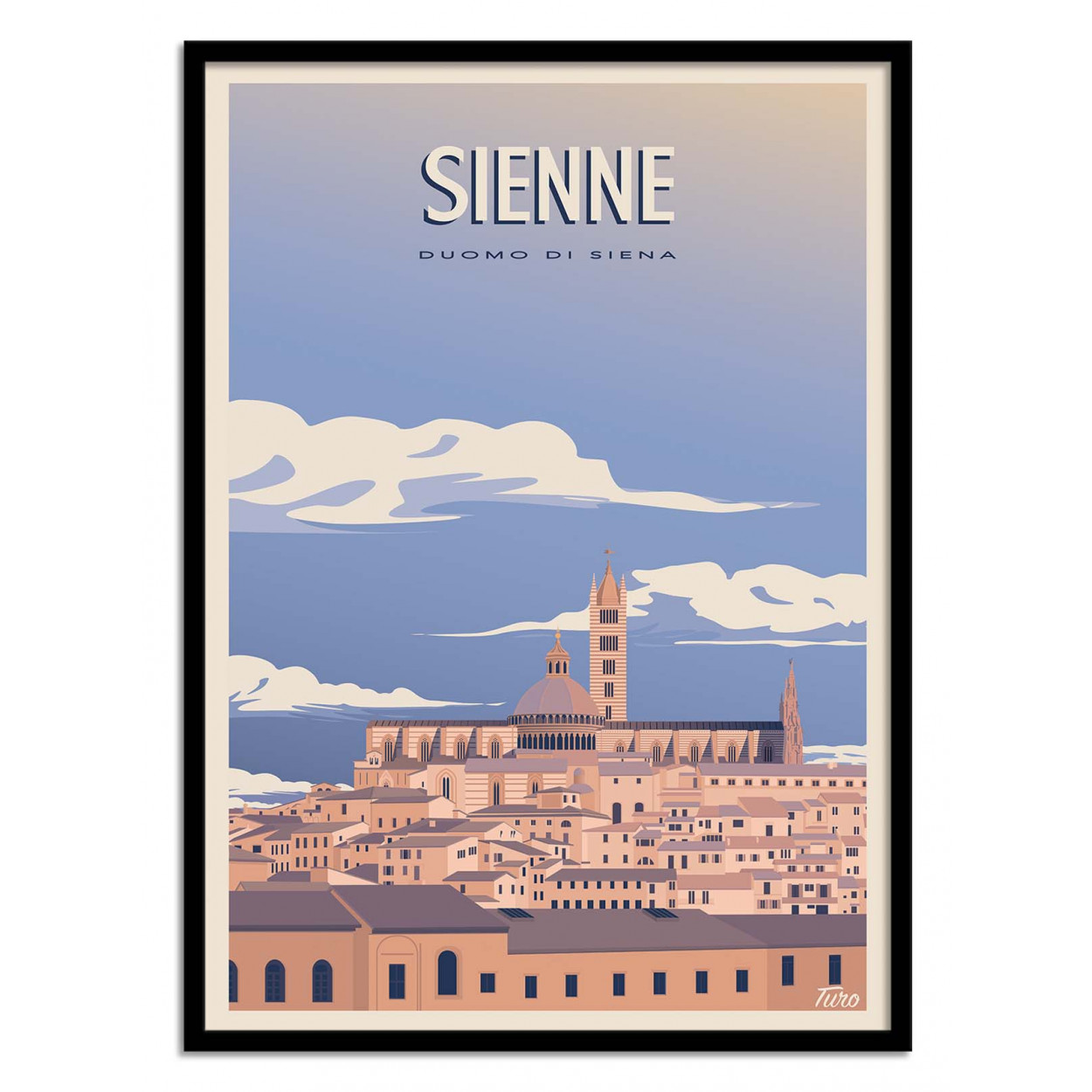 Affiche d’art et cadre noir 30 x 40 cm - Sienne - TuroMemoriesStudio, WALL EDITIONS
