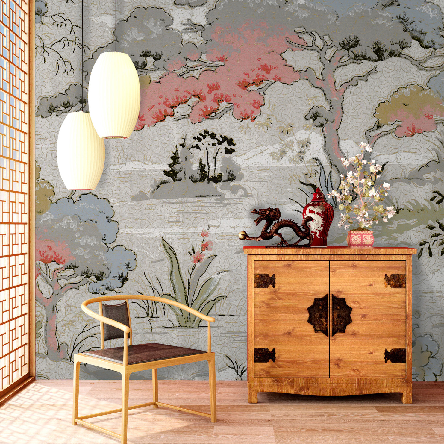 Papier peint panoramique CHINOISERIE, LE PAPIERS DE NINON