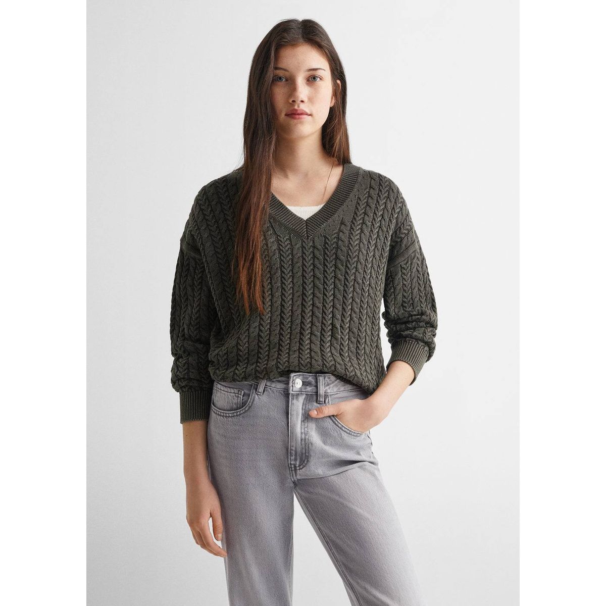 Jean flare store gris