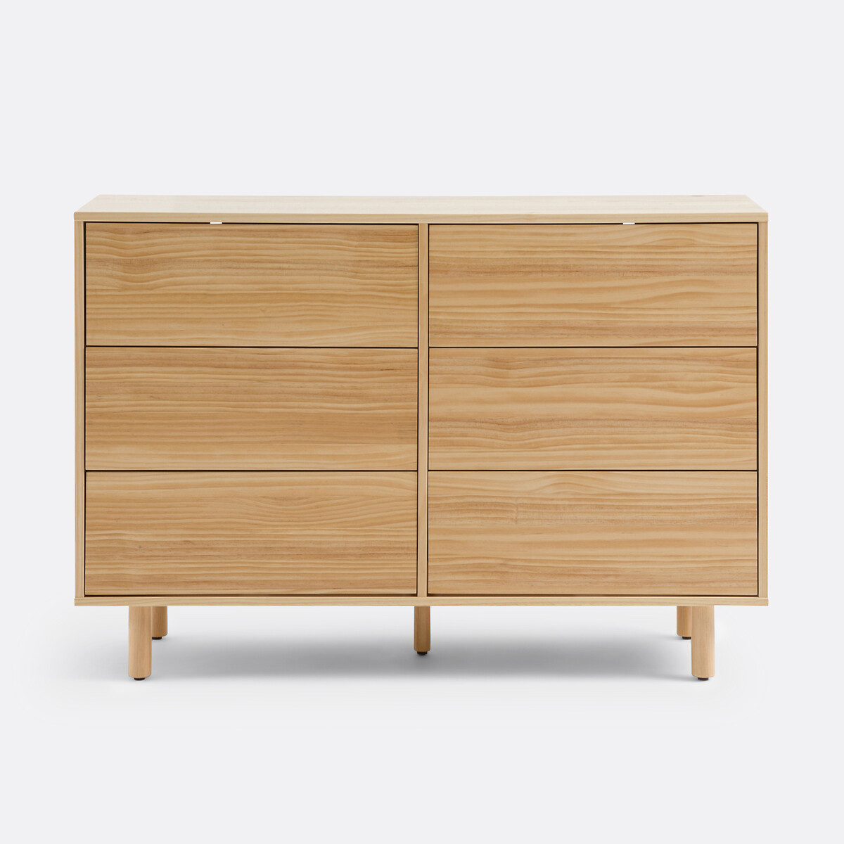 Commode 6 tiroirs pin massif, Ravi