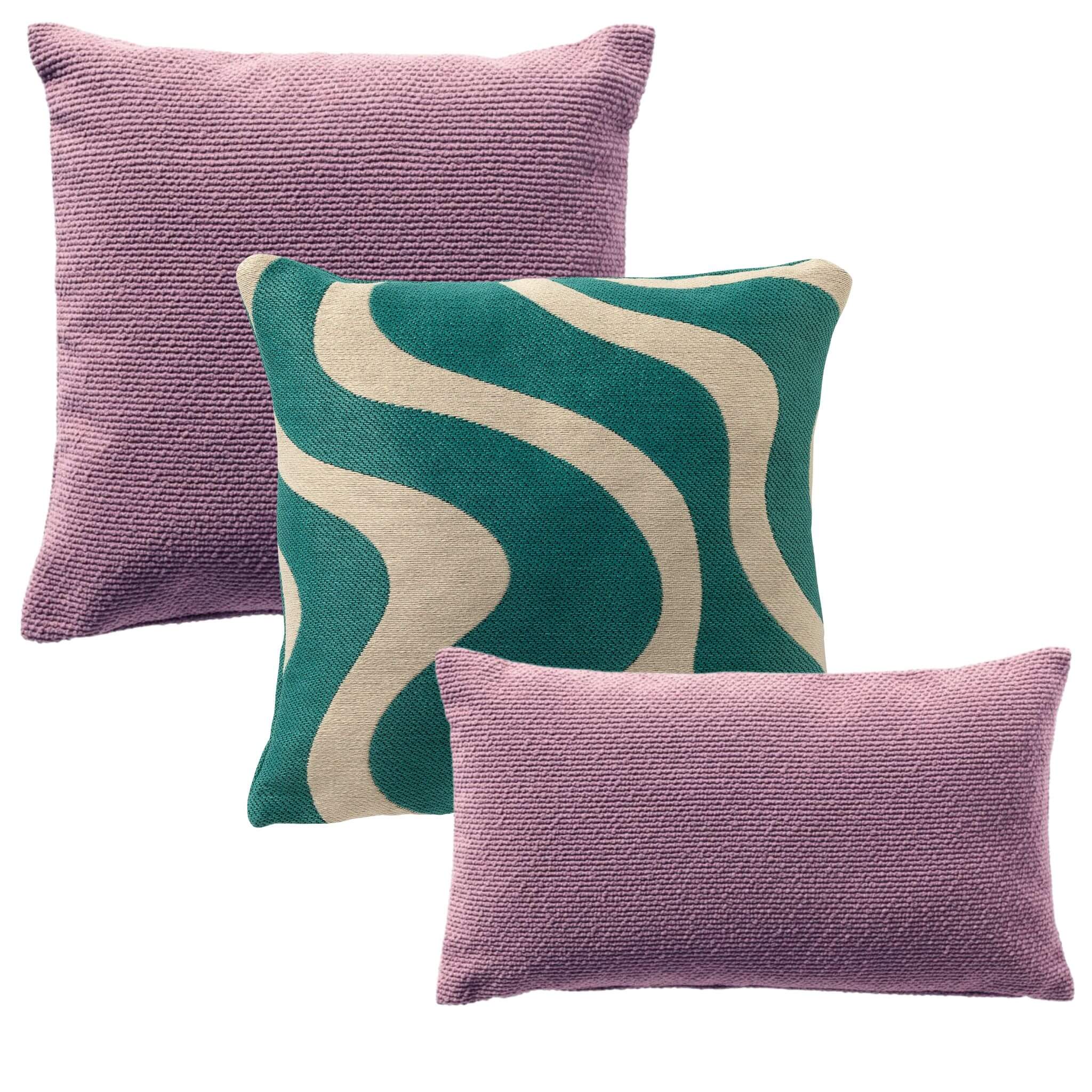 Coussins Purple Wave (Lot de 3), DUTCH DECOR