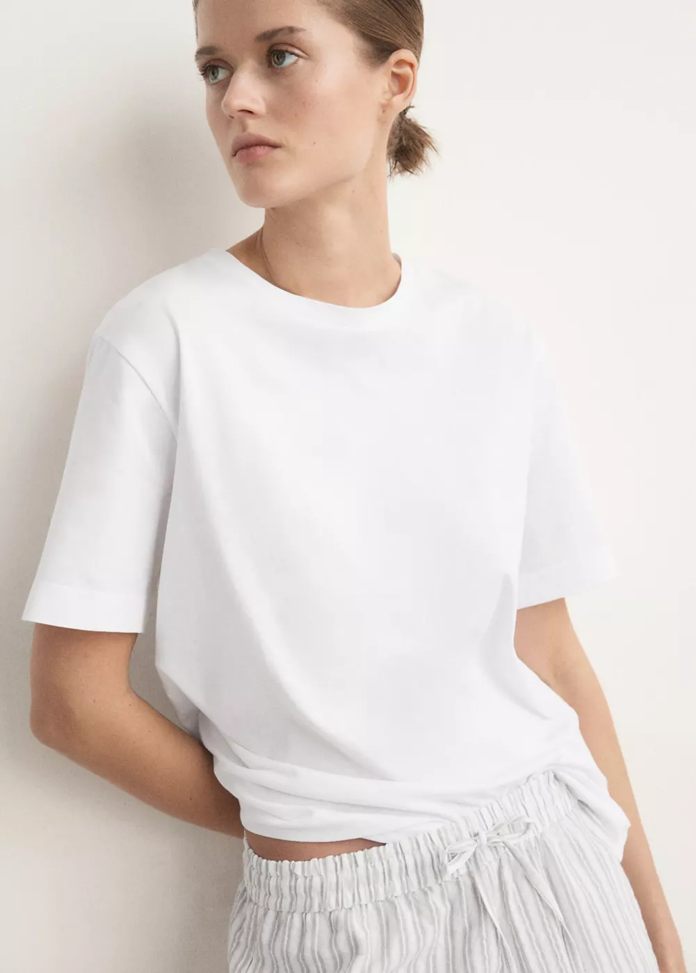 Pyjama deux pièces rayures coton manches courtes, MANGO