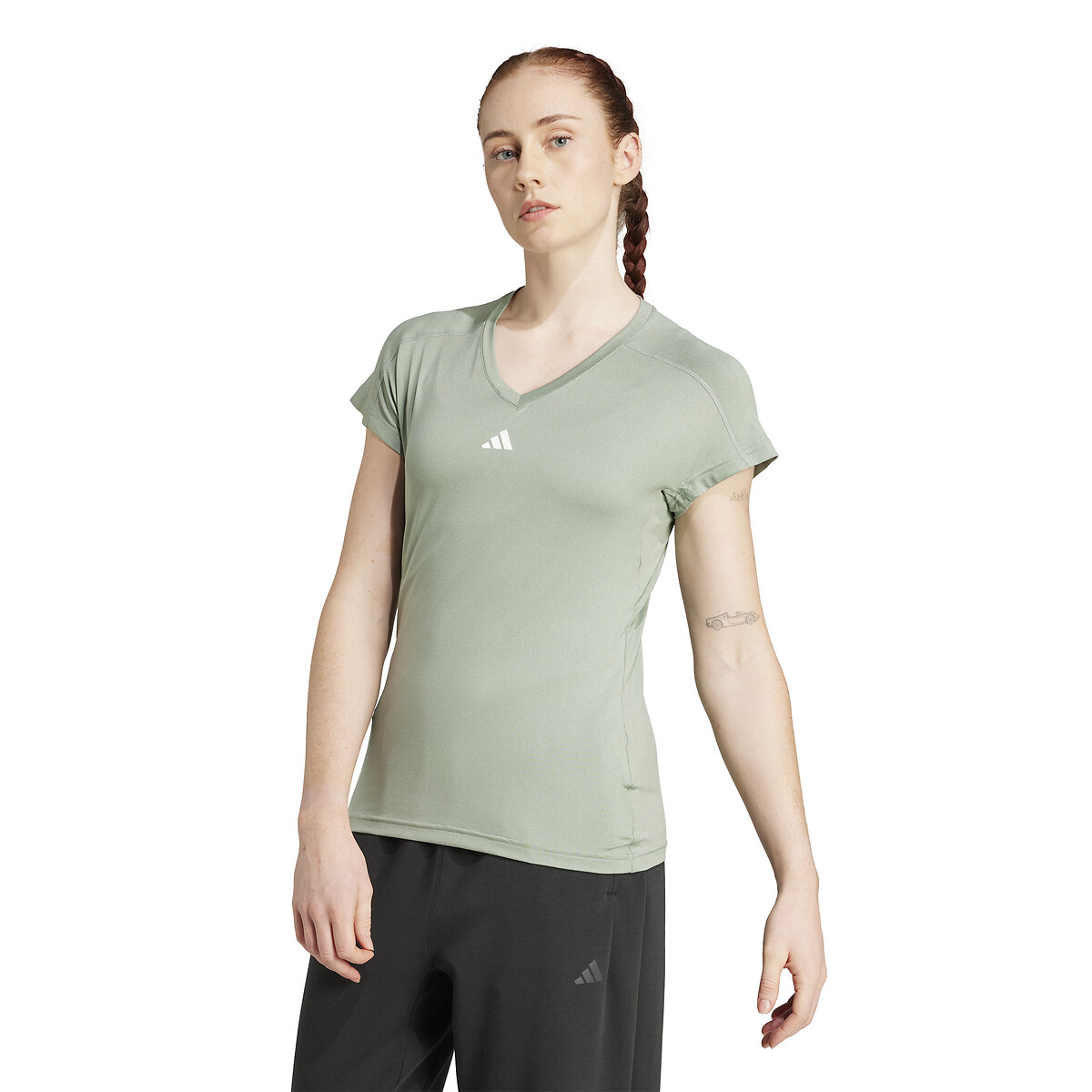 T-shirt col V AEROREADY Train Essentials Logo, adidas Performance
