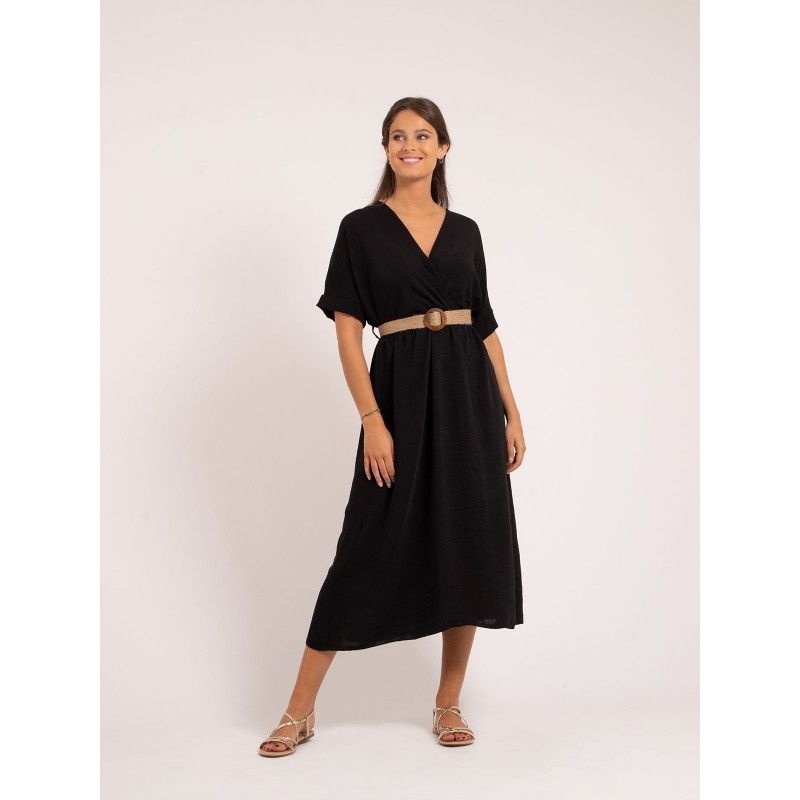 Robe noire col americain La Redoute