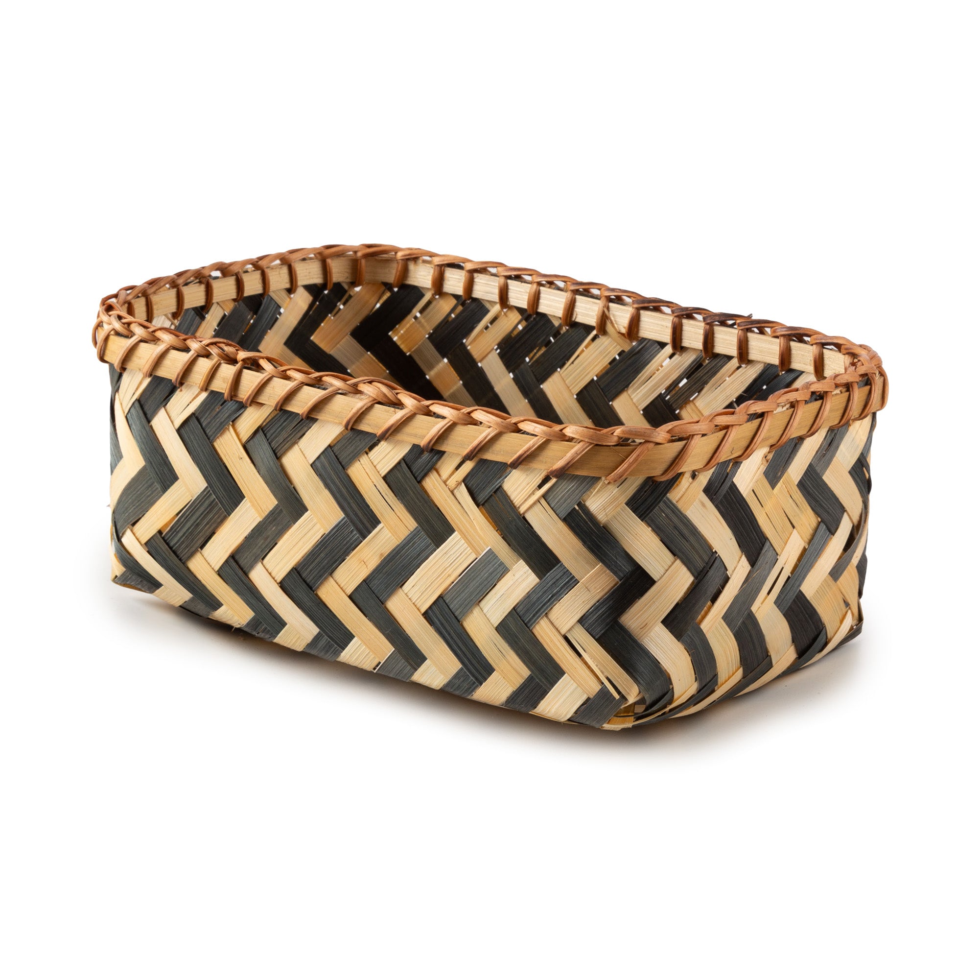 COMPACTOR - Panier de rangement bambou tressé S - 23 x 15 x H.10 cm - Noir, COMPACTOR