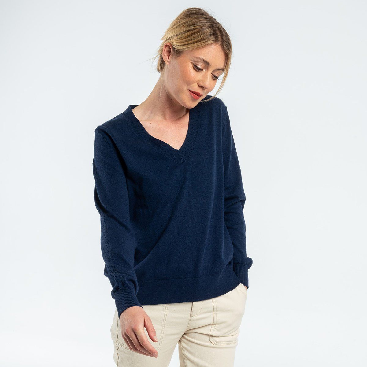 Pull coton cachemire femme sales