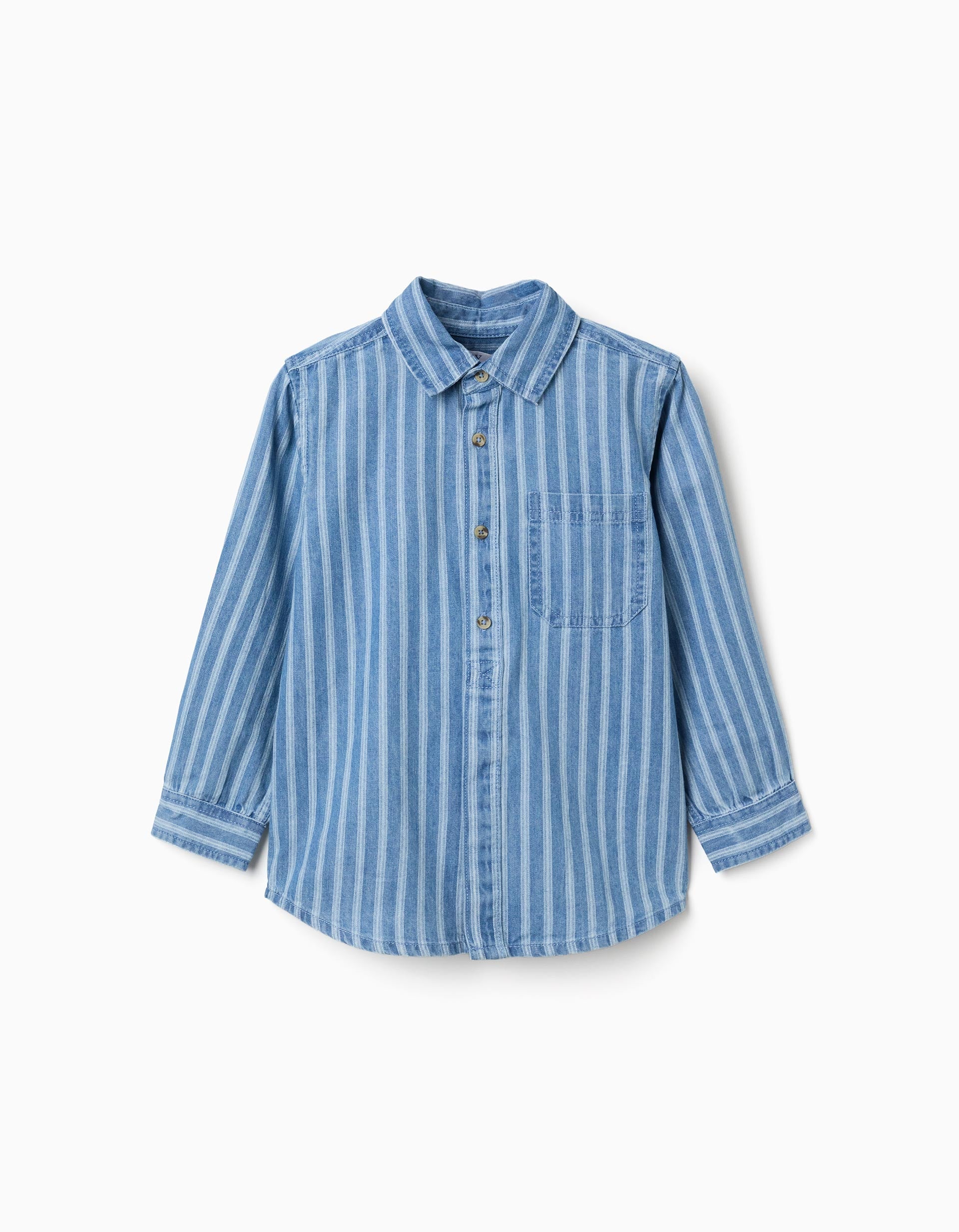 Chemise en jean à rayures et poche, ZIPPY