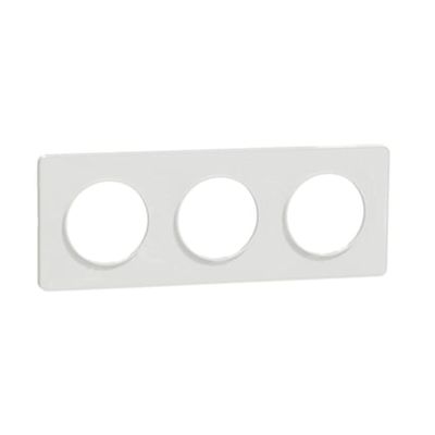 Plaque Odace Touch Blanc 3 Postes Horizontal/vertical Entraxe 71mm - S520806 SCHNEIDER ELECTRIC