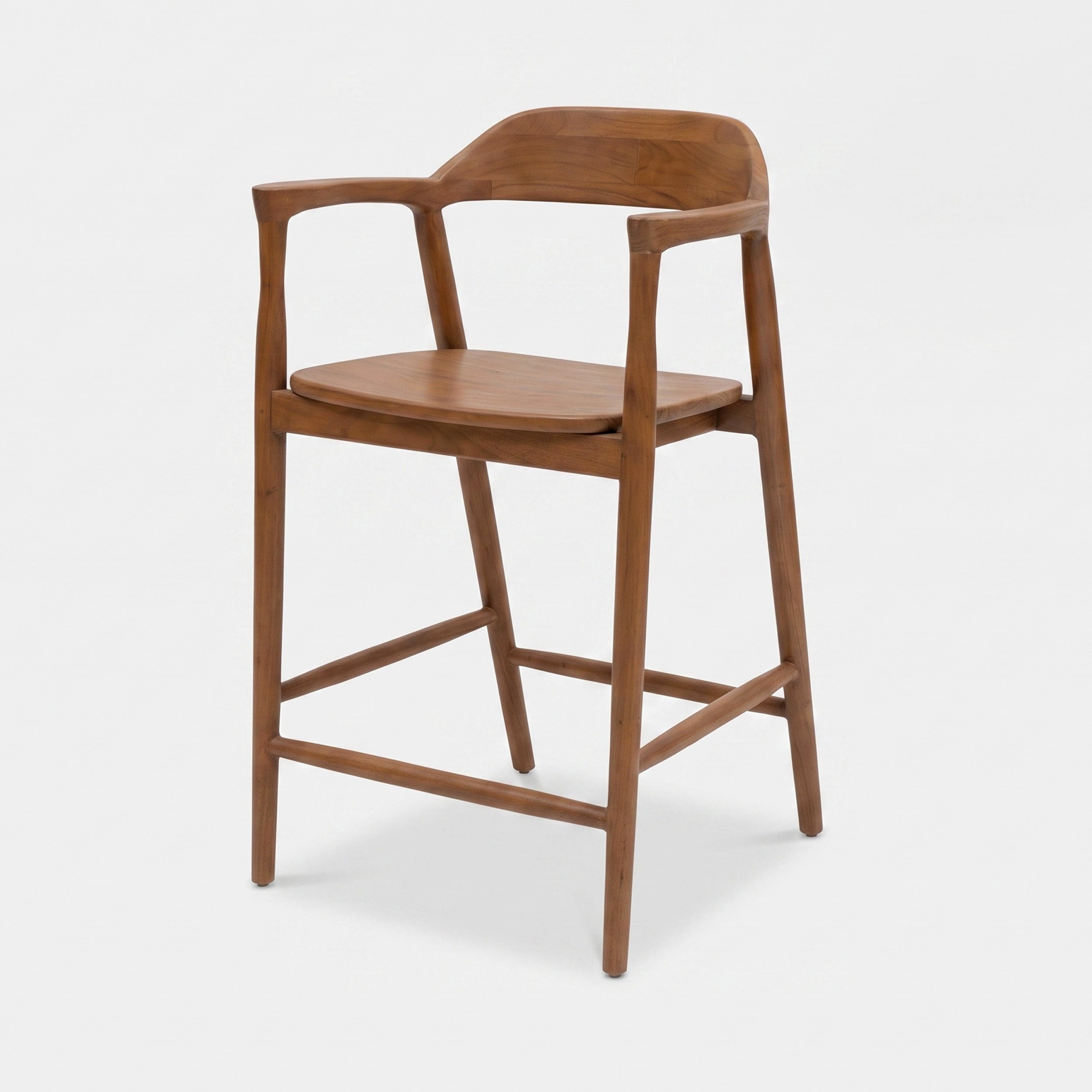 Chaise pour îlot central en bois de teck massif 66,5 cm - CÉLINE, MAISON PAVANE