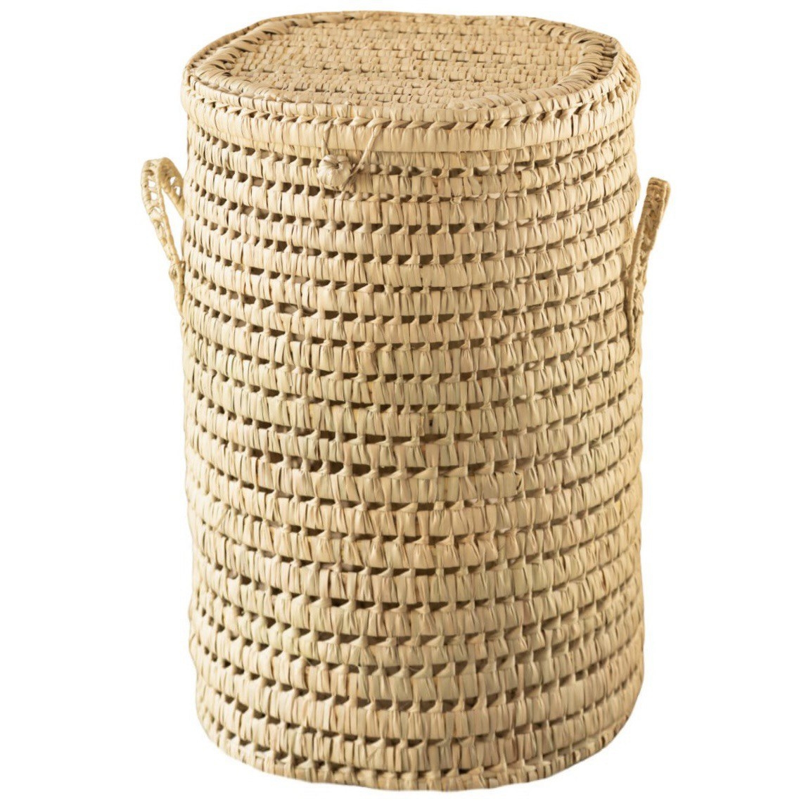Panière à linge ronde palmier -  LOJI, HOME MAISON