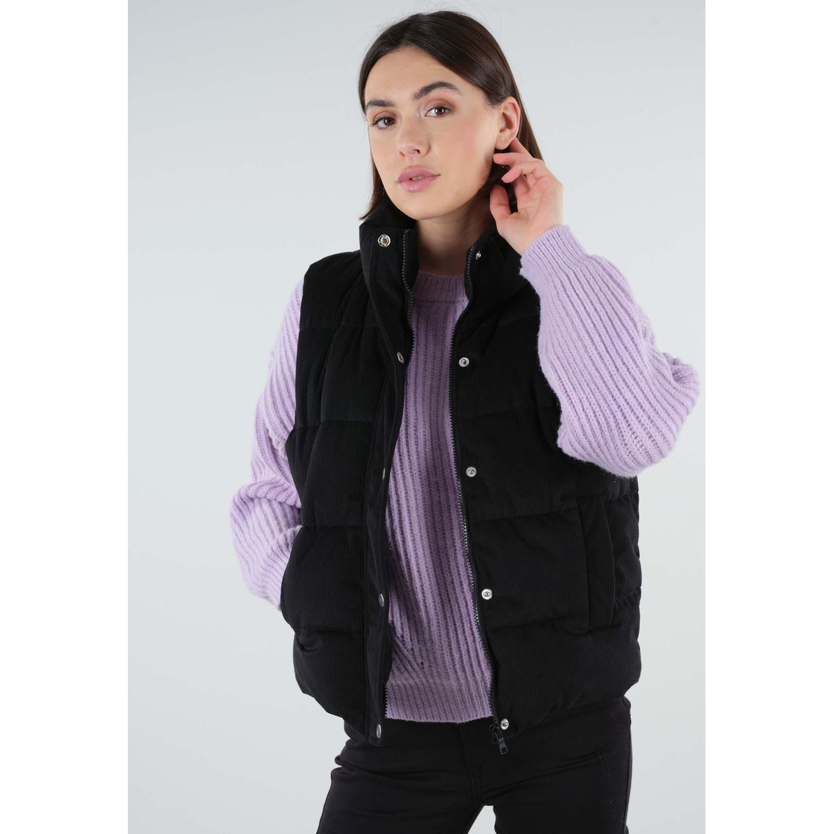 Manteau velours noir femme La Redoute