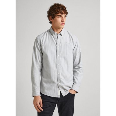 Striped Regular Fit Shirt with Button-Down Collar PEPE JEANS