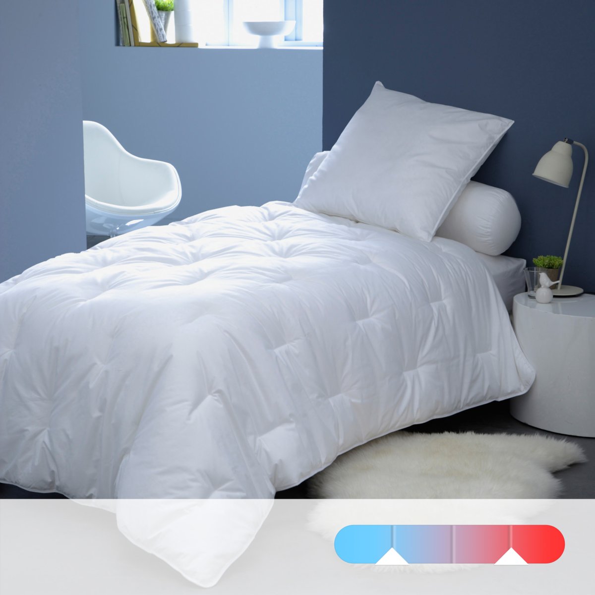 Lestra Copripiumino D'Ingresso Trapunta - Piumino Temperato In Poliestere, Bianco (240 X 220 Cm) Per Letto Matrimoniale, Ipoallergenico