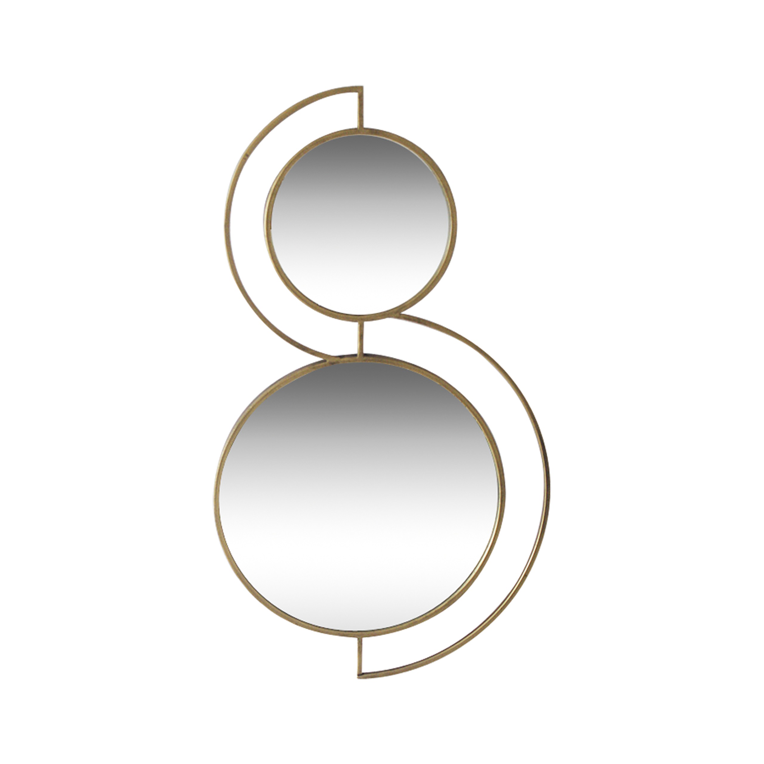 Miroir double ronds en métal 81,5x46,5x2cm, EMDE