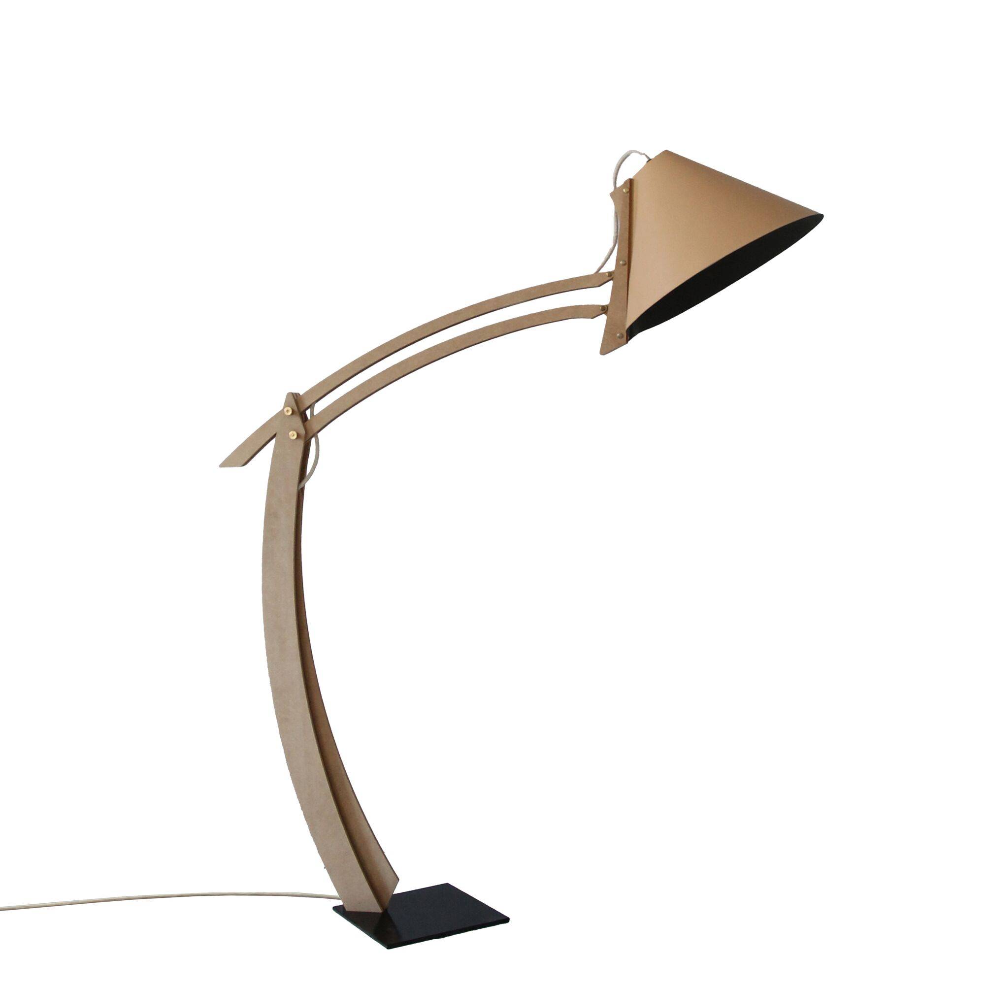 Lampadaire réglable cuir beige - SILENCE, CAMIF