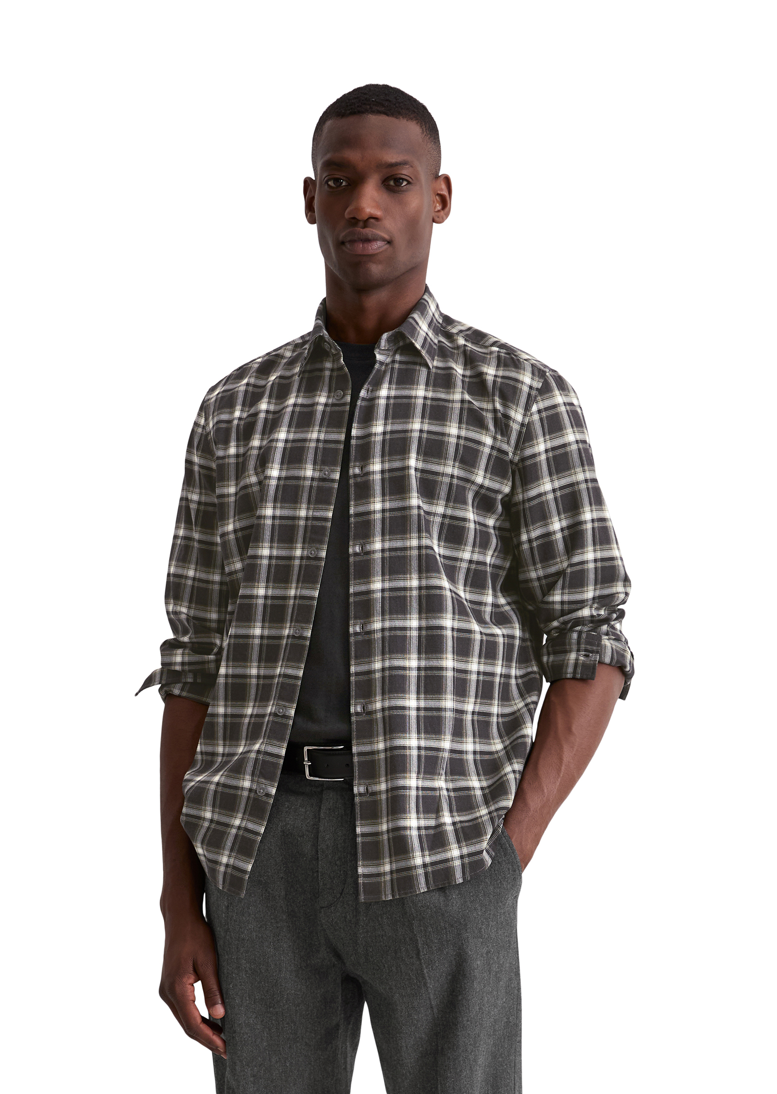 Chemise regular en flanelle de coton bio très douce, MARC O'POLO