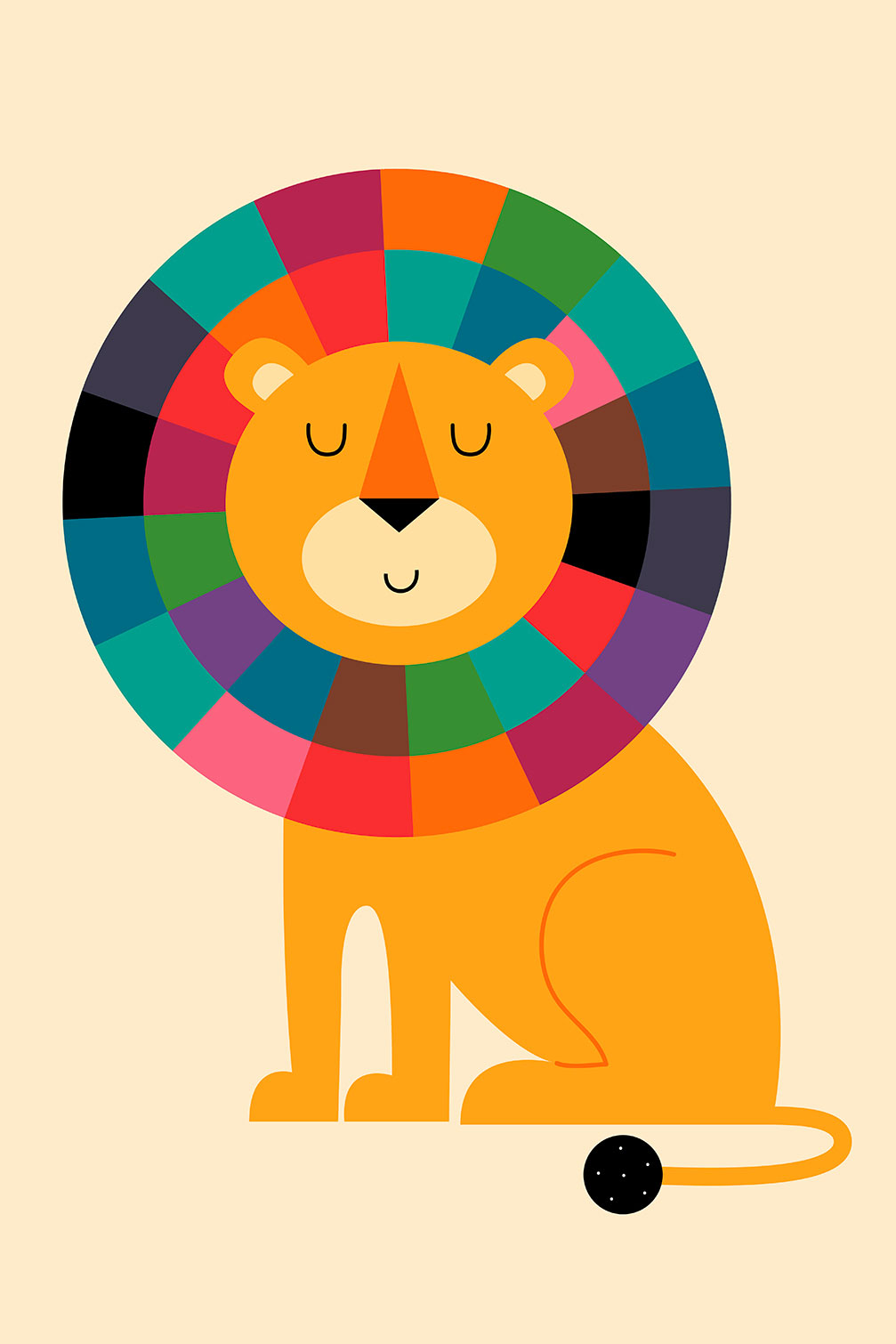 Tableau enfant rainbow lion, HEXOA
