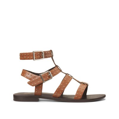 Leather Gladiator Sandals with Studded Details LA REDOUTE COLLECTIONS