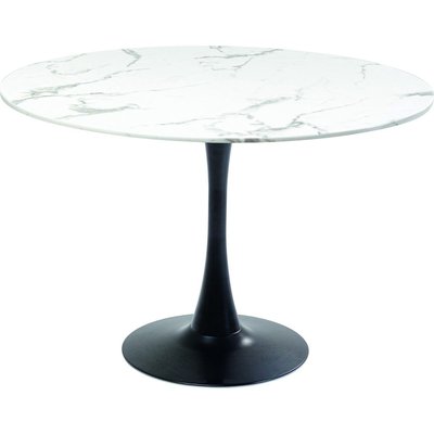 Table Schickeria 110cm effet marbre blanc et noire KARE DESIGN